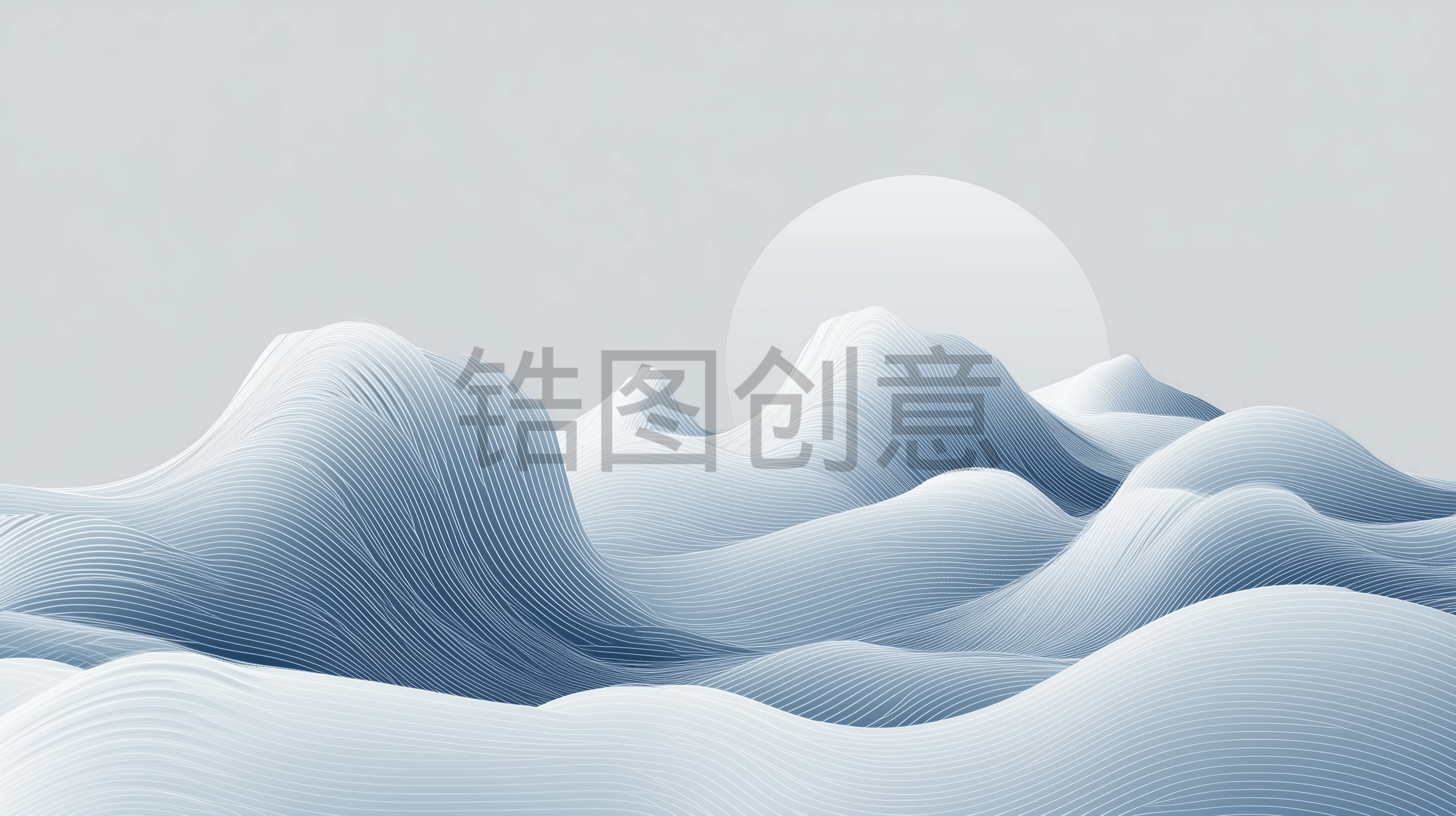 蓝色背景，抽象，蓝天，山丘，曲线，纹理
