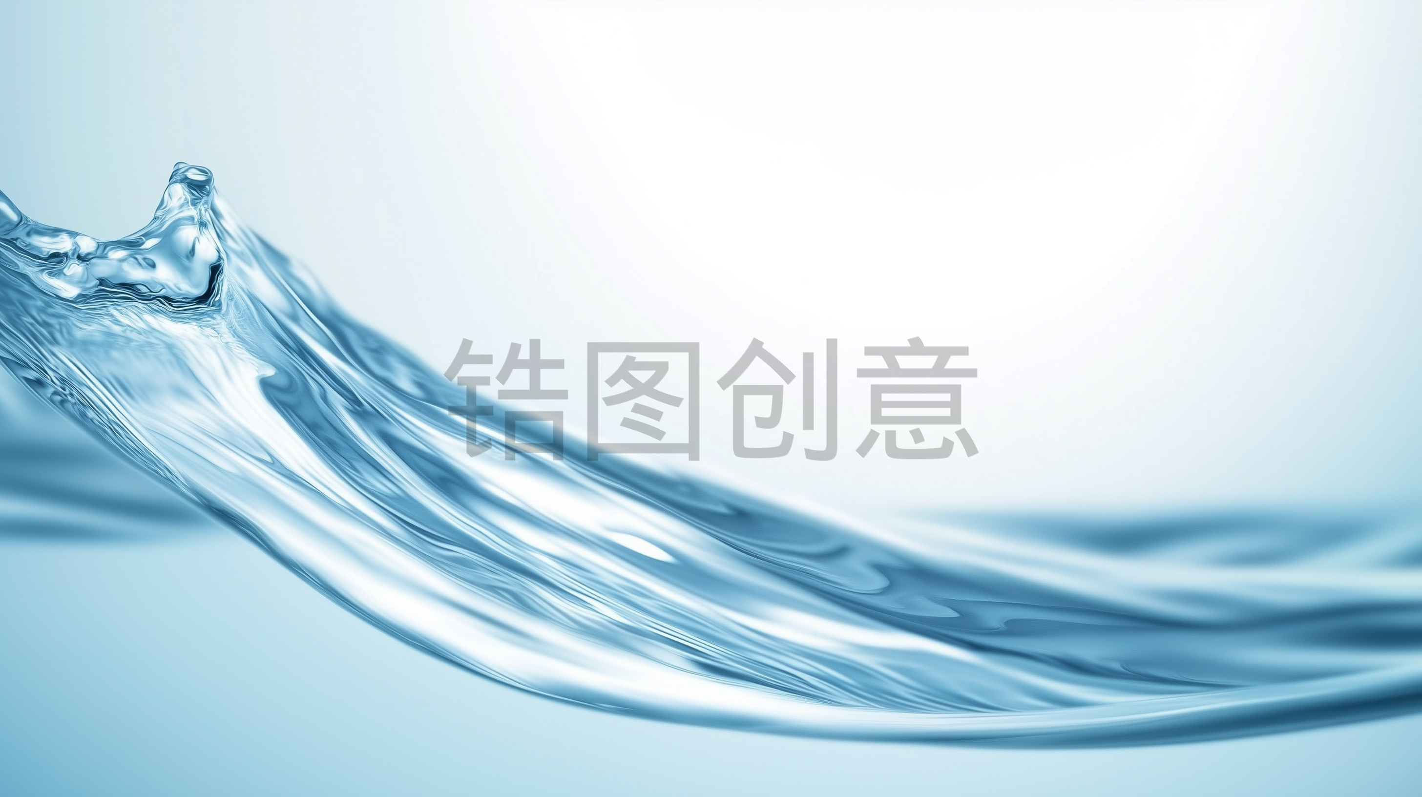蓝色透明感水波水面水纹液体透明水花飞溅水花冰爽水素材质感背景底纹素材