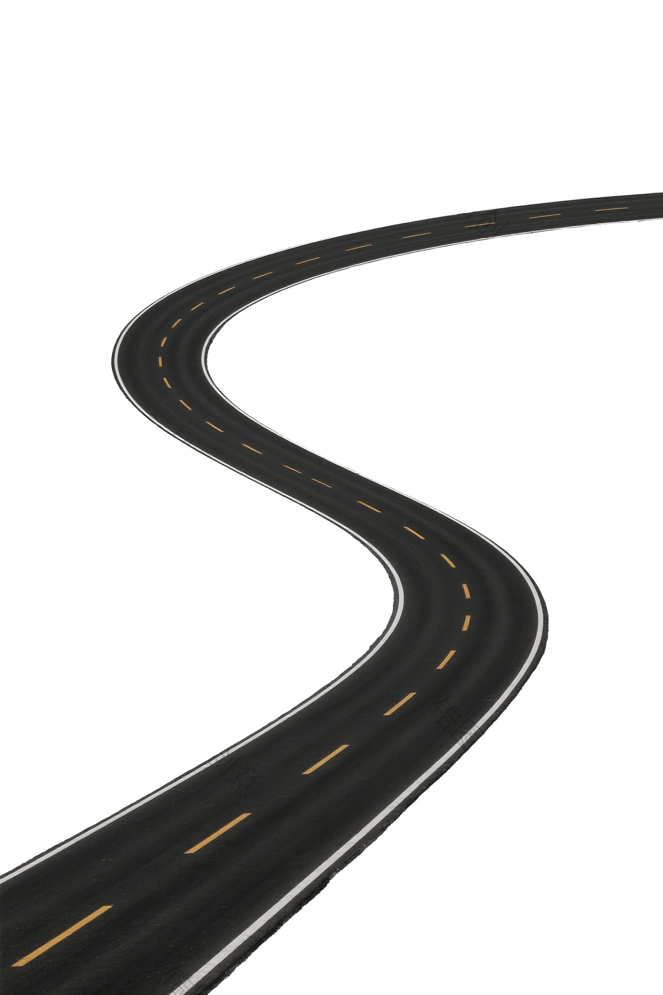 锆图-弯曲路公路交通道路免扣png元素