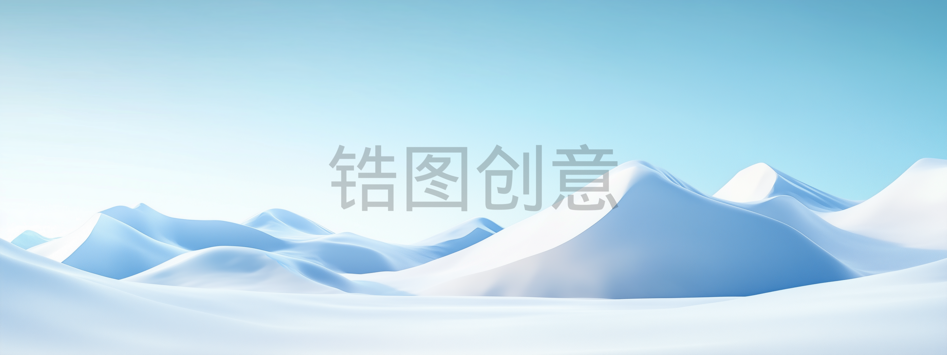 锆图-蓝色抽象山群山抽象场景背景