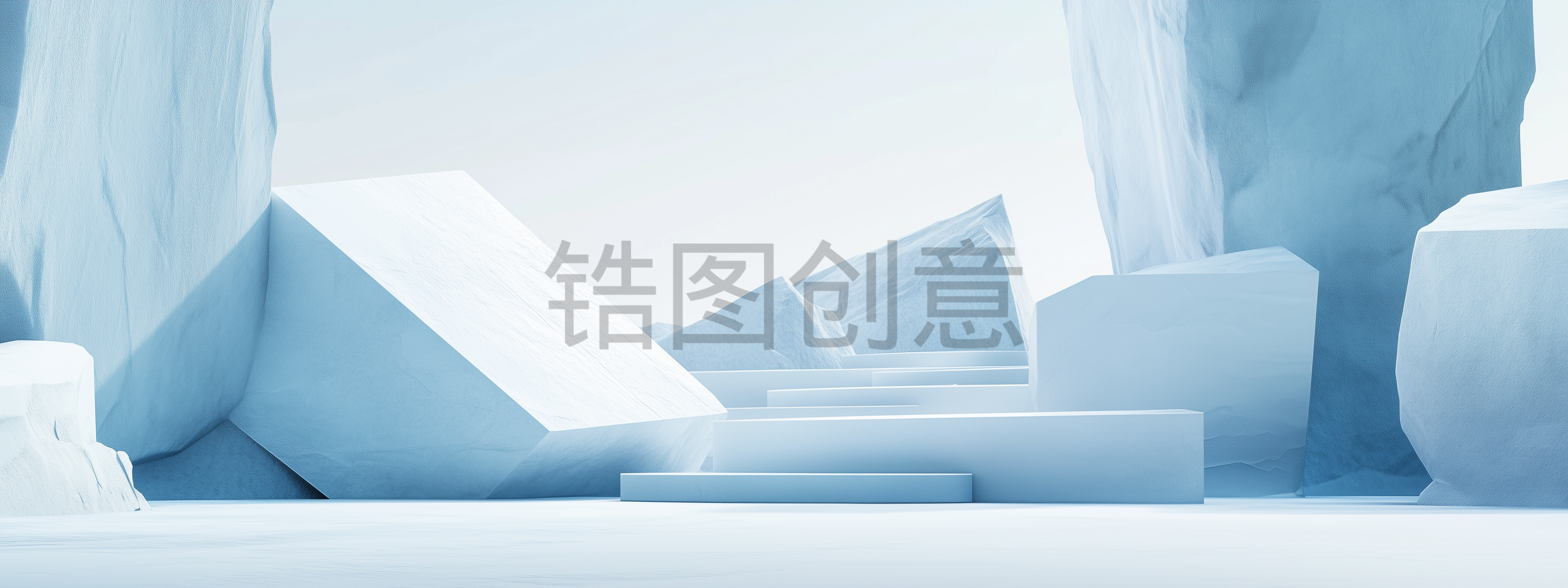 蓝色,广角,建筑,空间,场景背景
