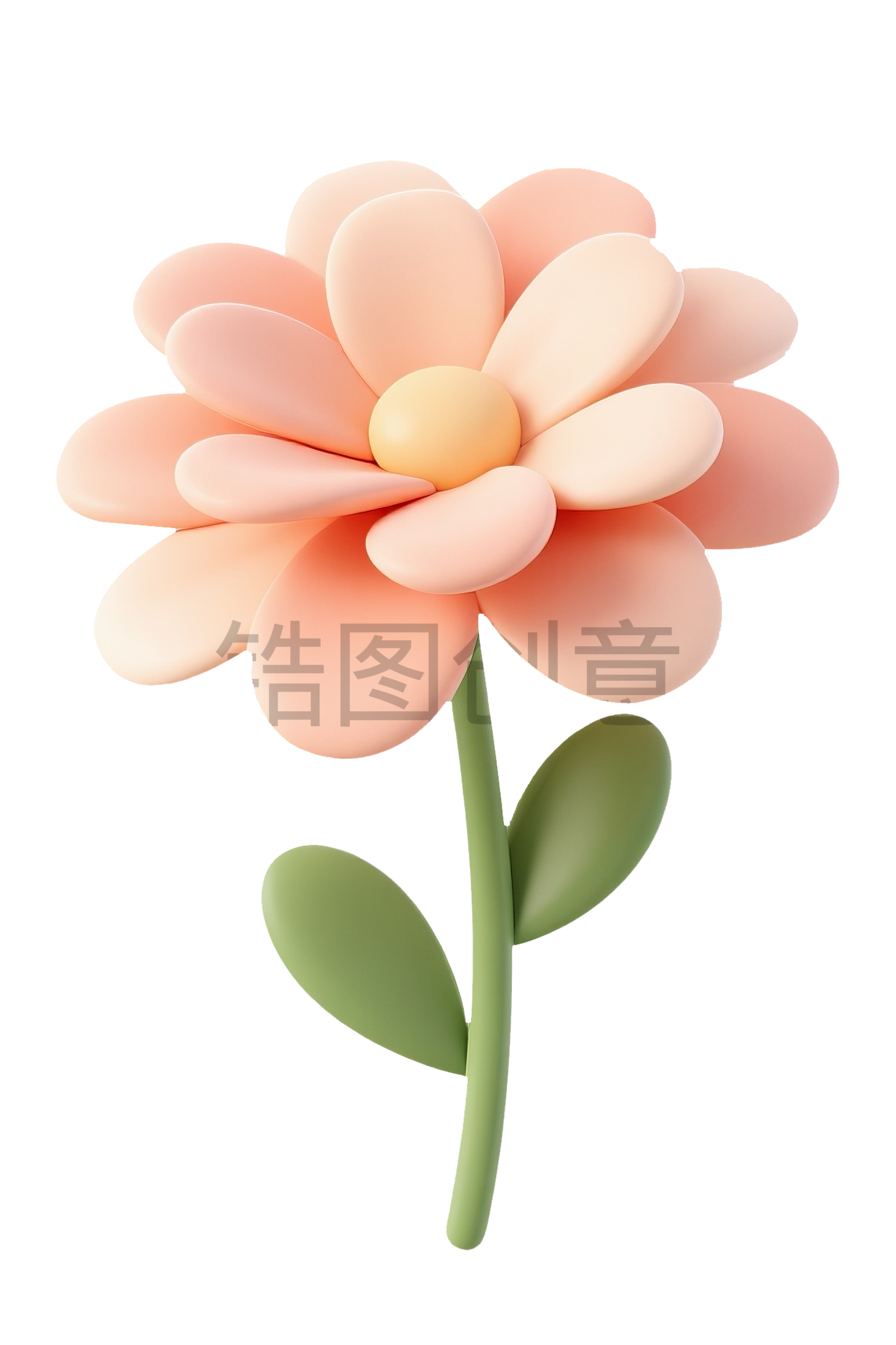 3d卡通鲜花免扣png元素