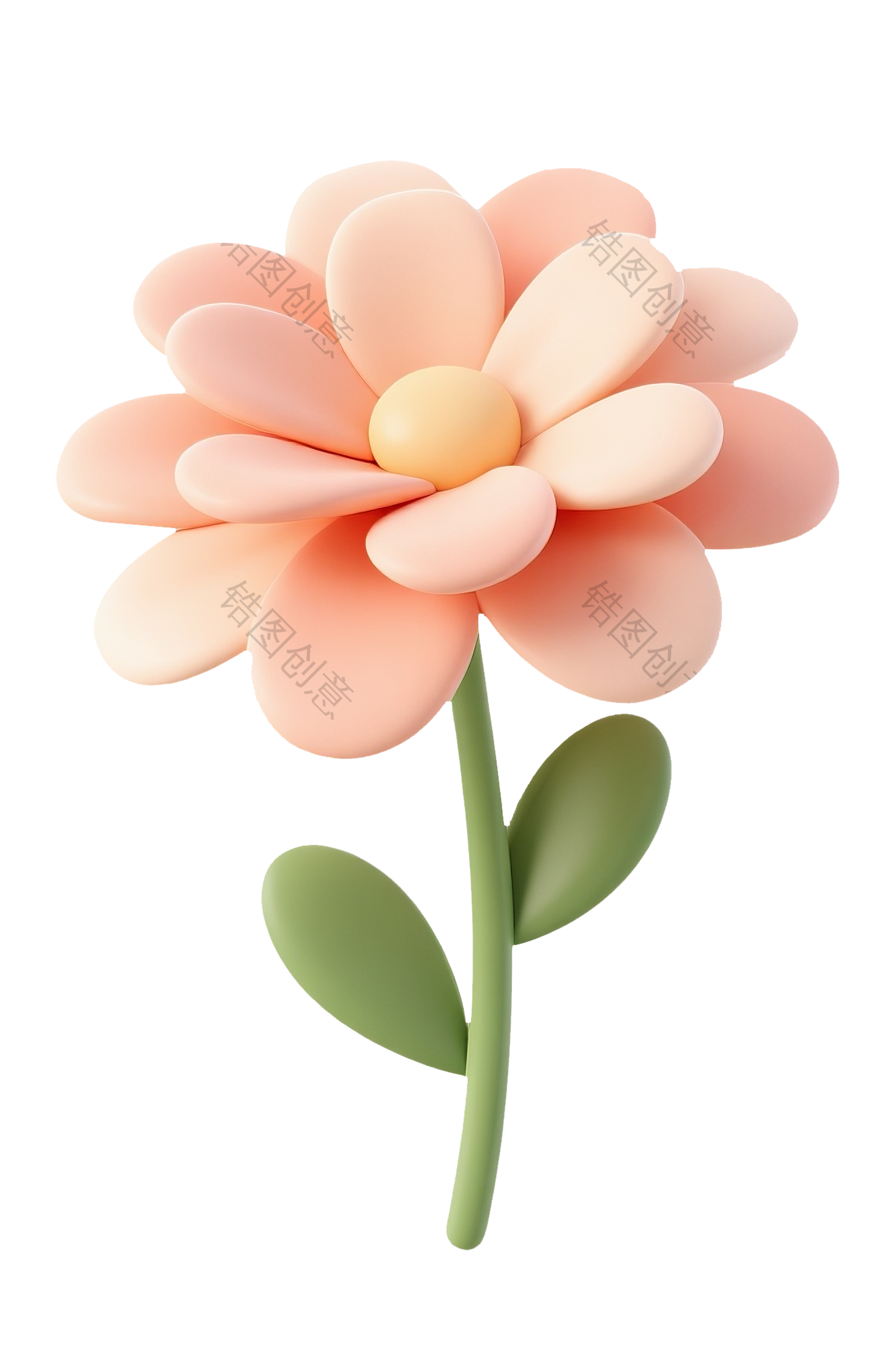 3d卡通鲜花免扣png元素