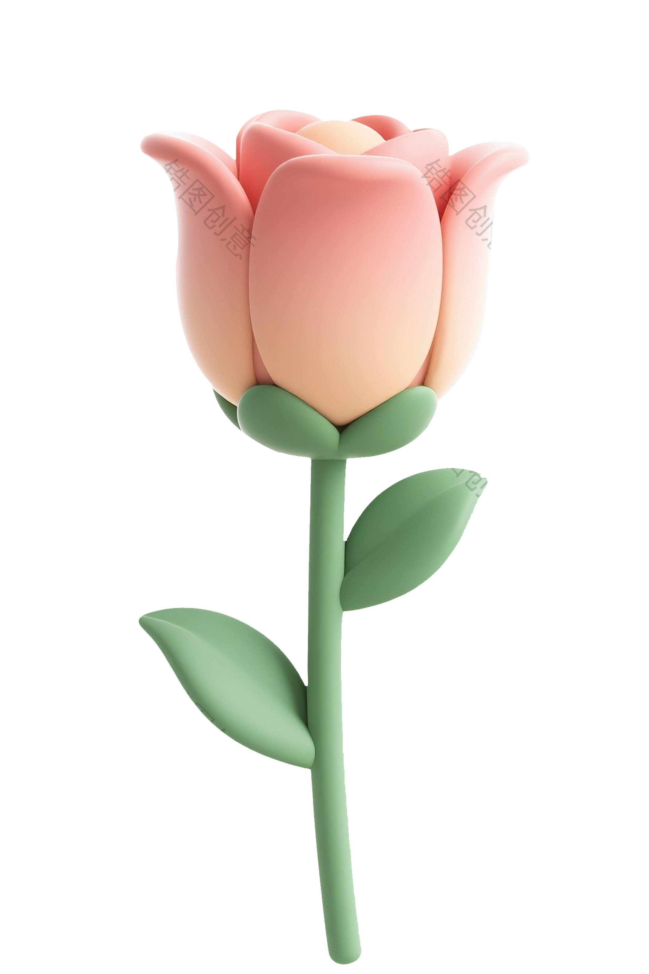 3d卡通鲜花免扣png元素