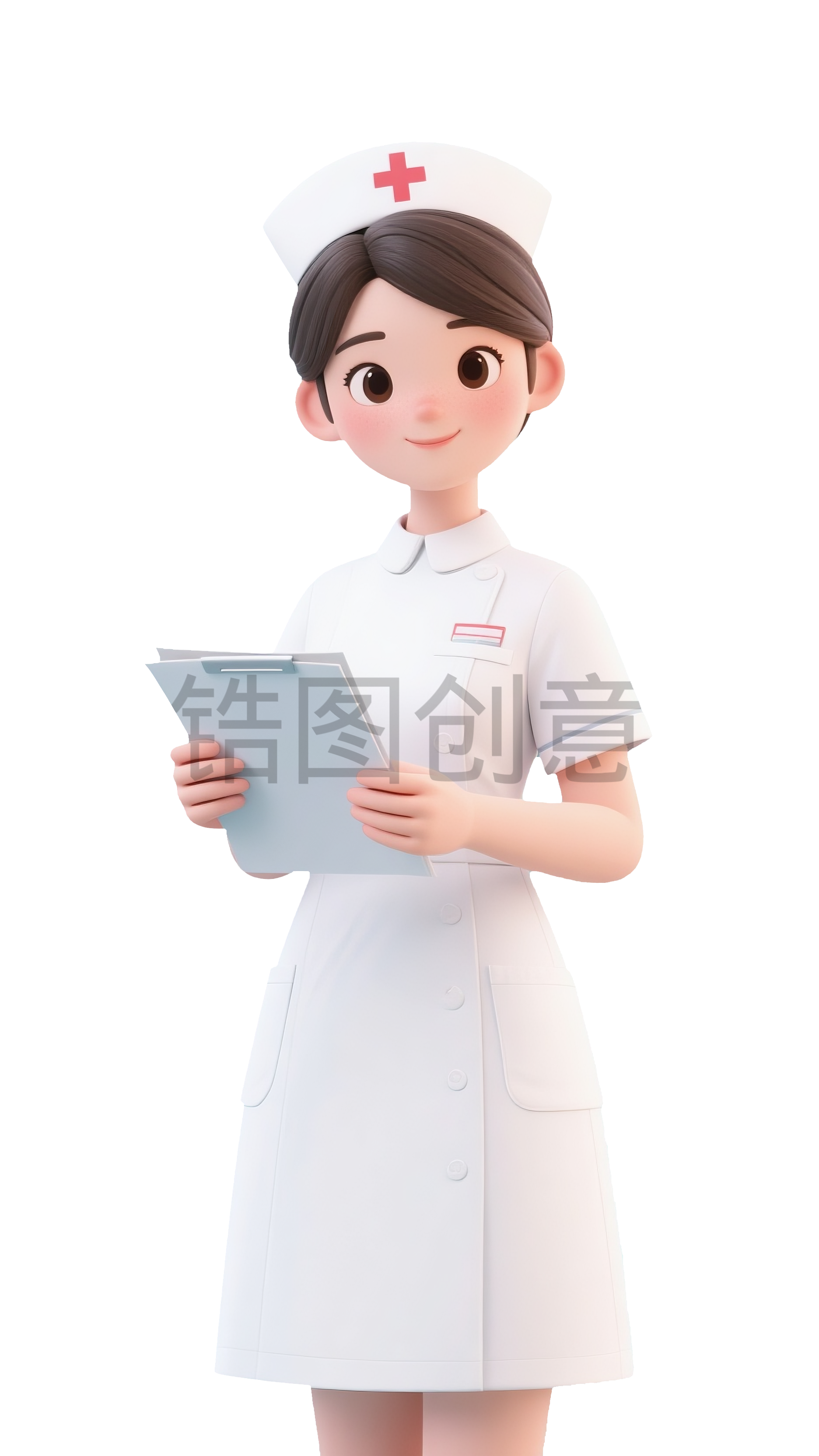 3d卡通医护工作人员护士免扣png元素