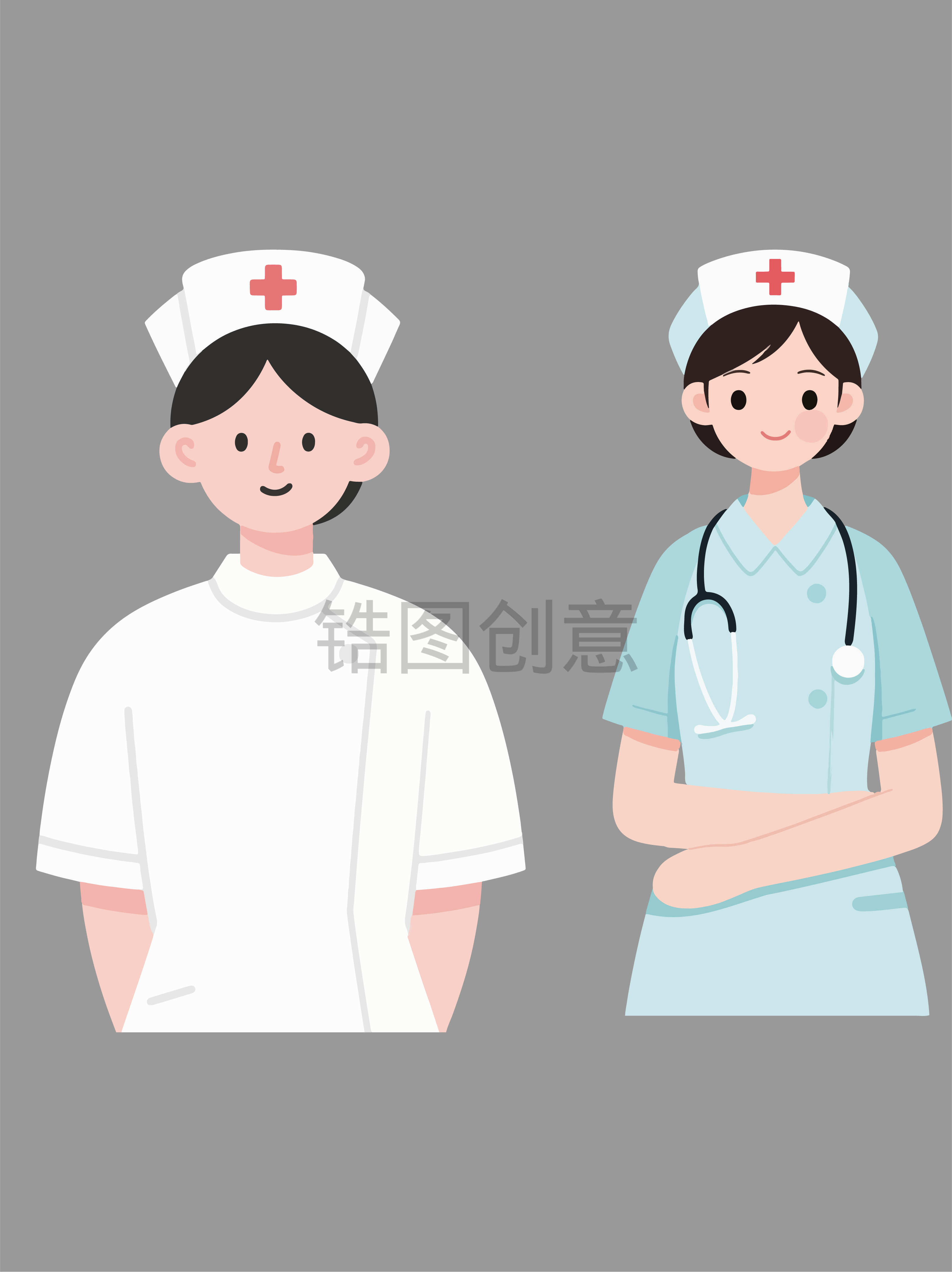 护士节扁平插画医护人员护士素材