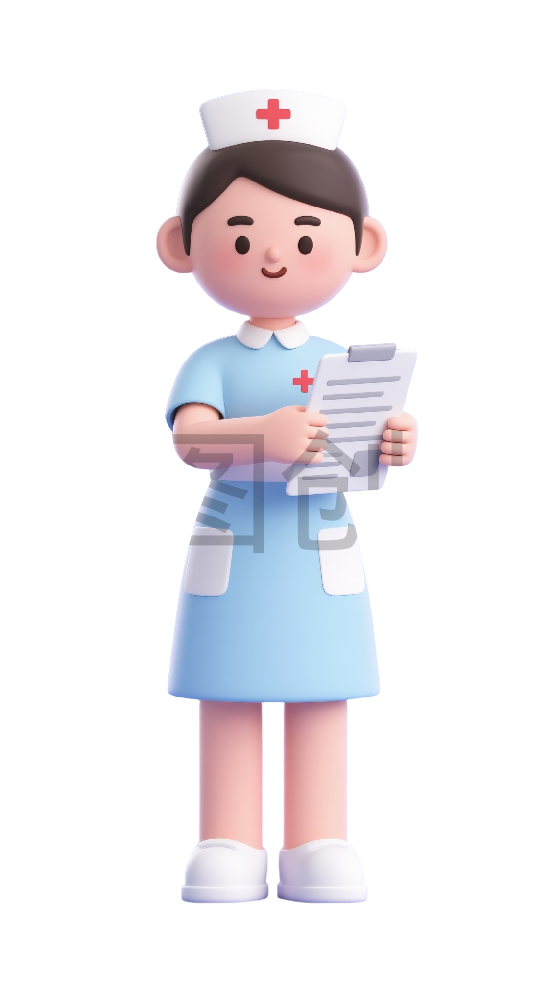 3d卡通医护工作人员护士免扣png元素
