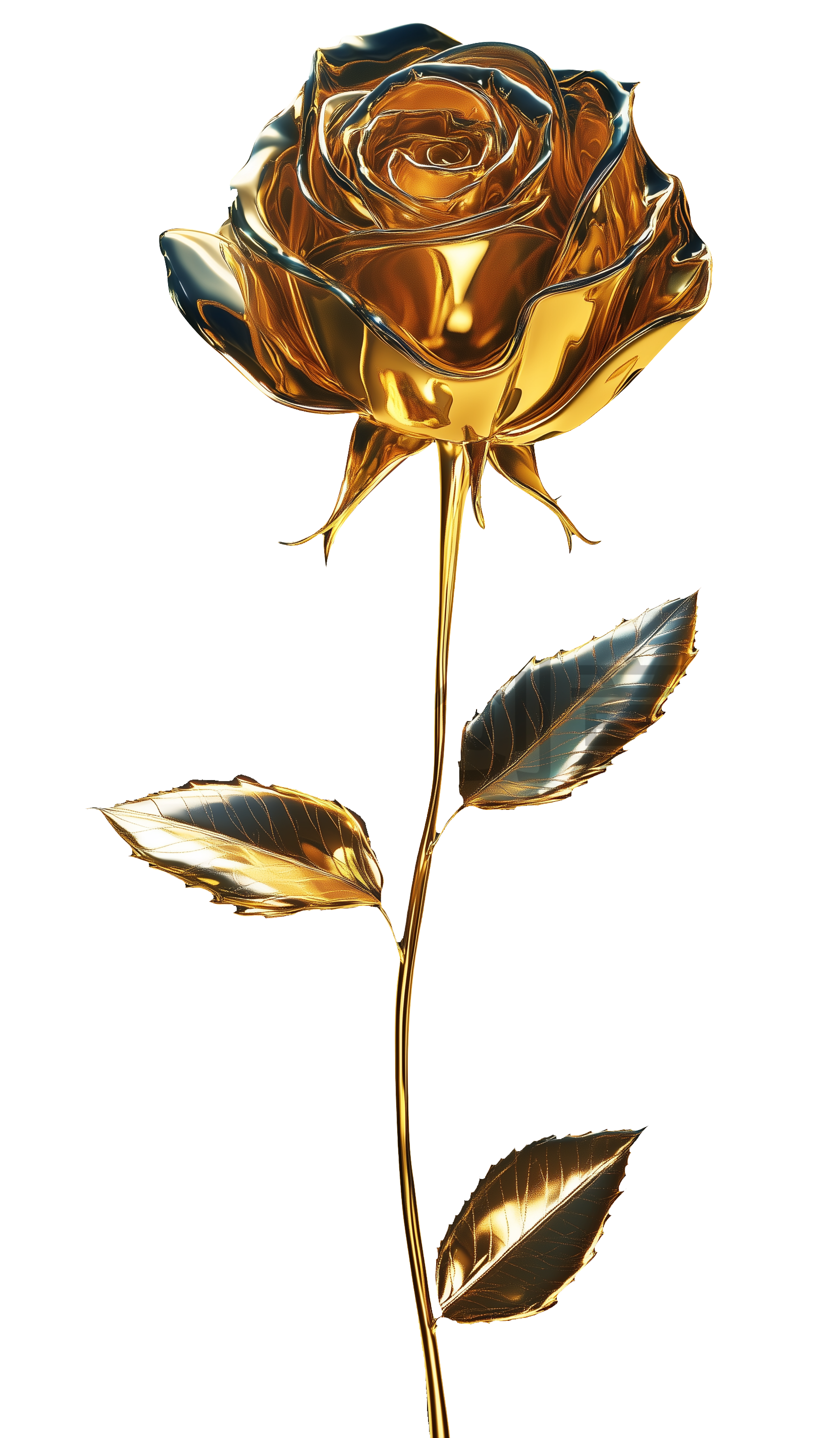 金属质感玫瑰花免扣元素