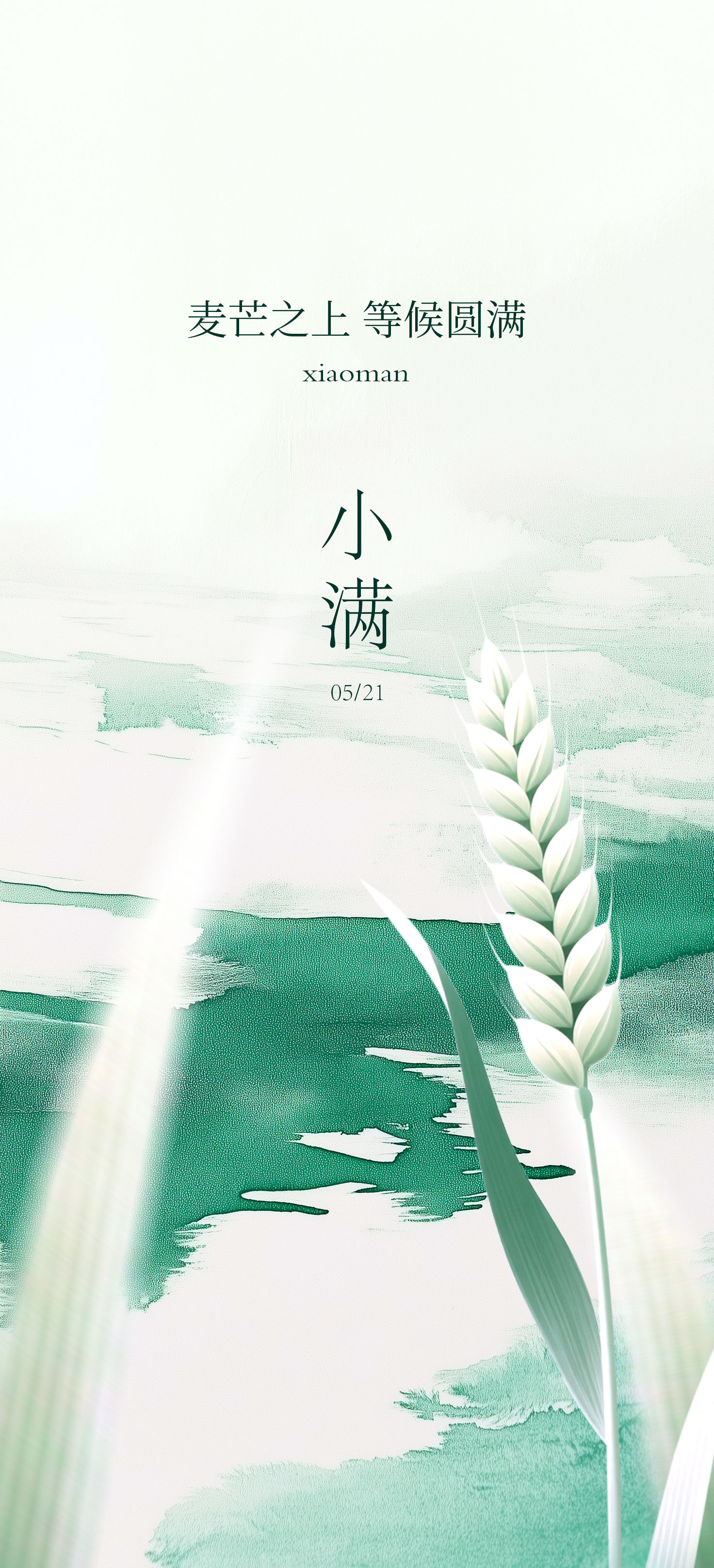 小满芒种节气简约意境海报.psd