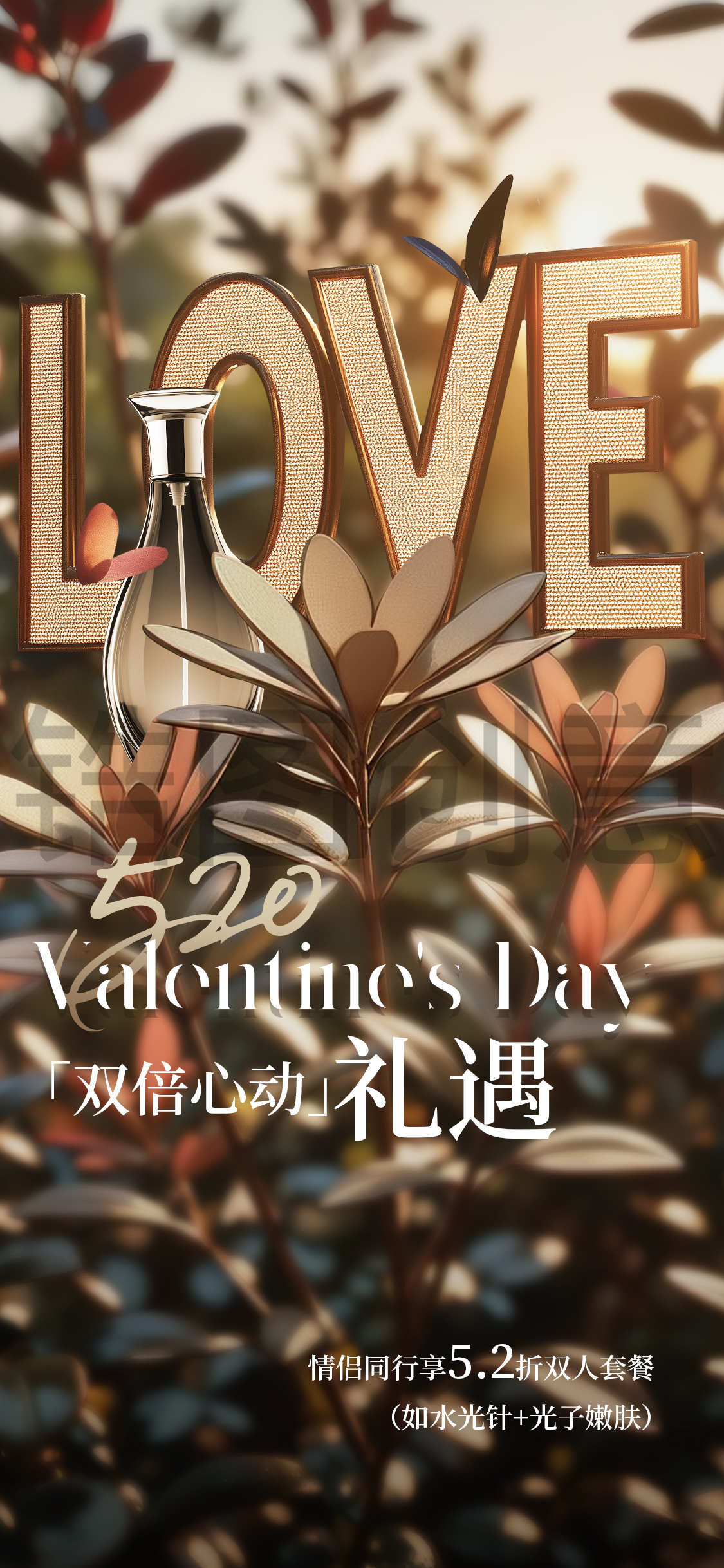 医美情人节520节日营销活动海报