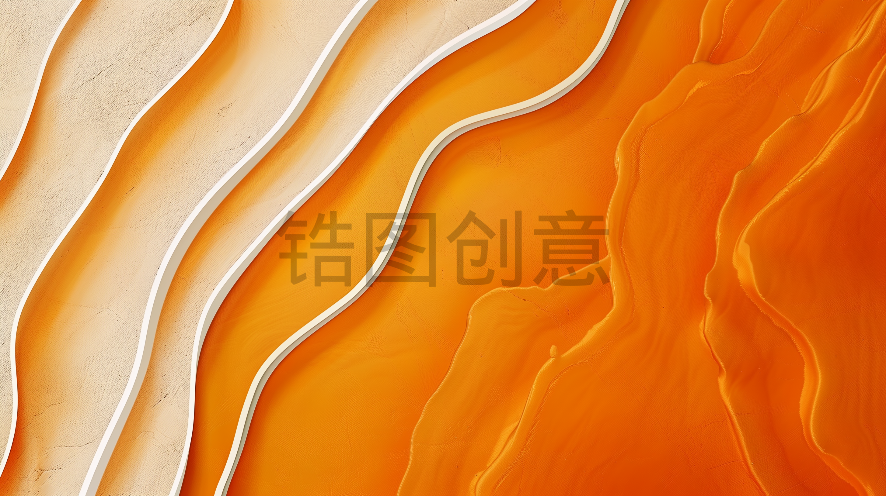 橙色3d曲线立体感肌理背景