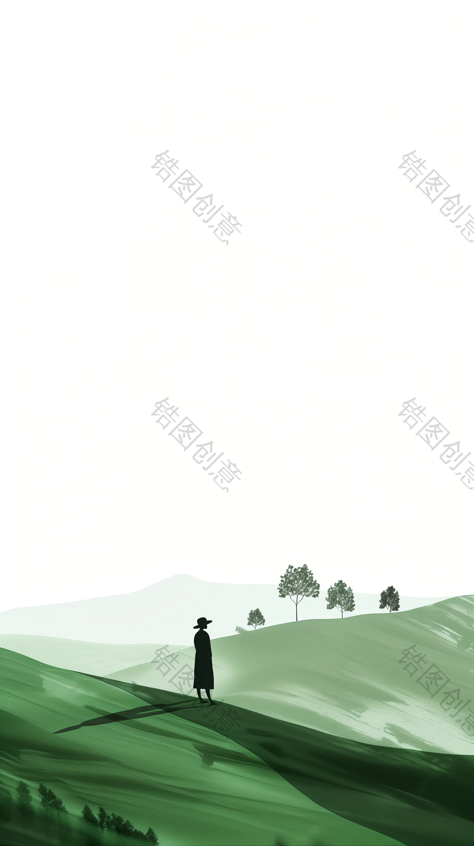 春天，山野，清新，蓝天，白云，绿草，春，春天，新绿，春天背景 ，意境