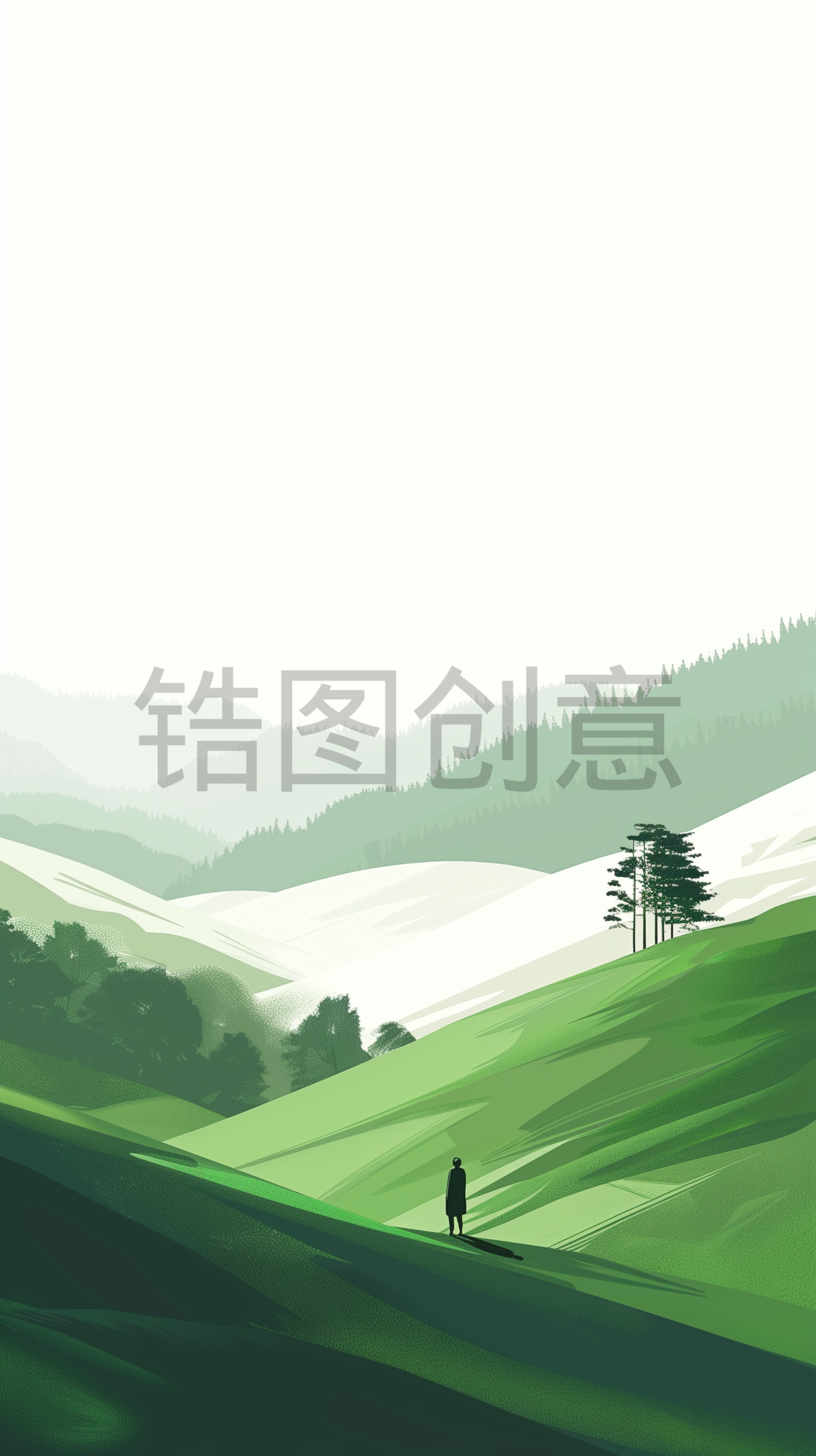 春天，山野，清新，蓝天，白云，绿草，春，春天，新绿，春天背景 ，意境