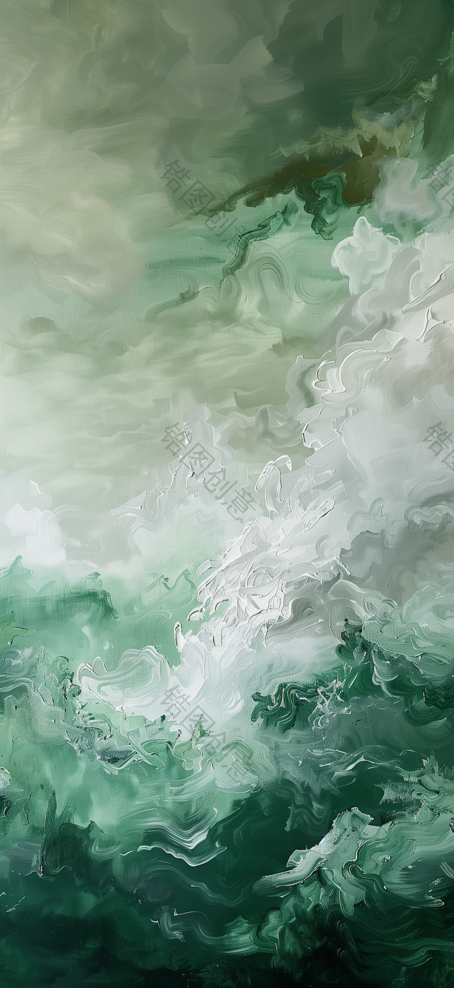 绿色水彩油画肌理笔触纹理背景