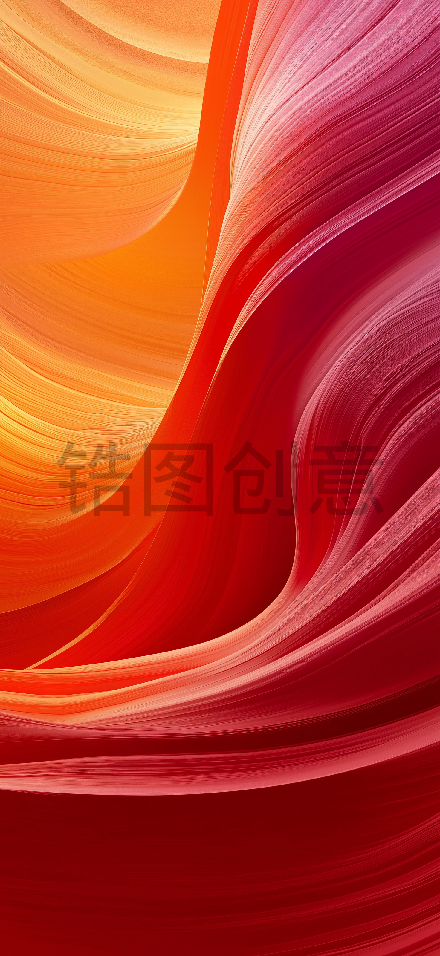 现代红色橙色渐变抽象曲线质感纹理波浪线条背景
