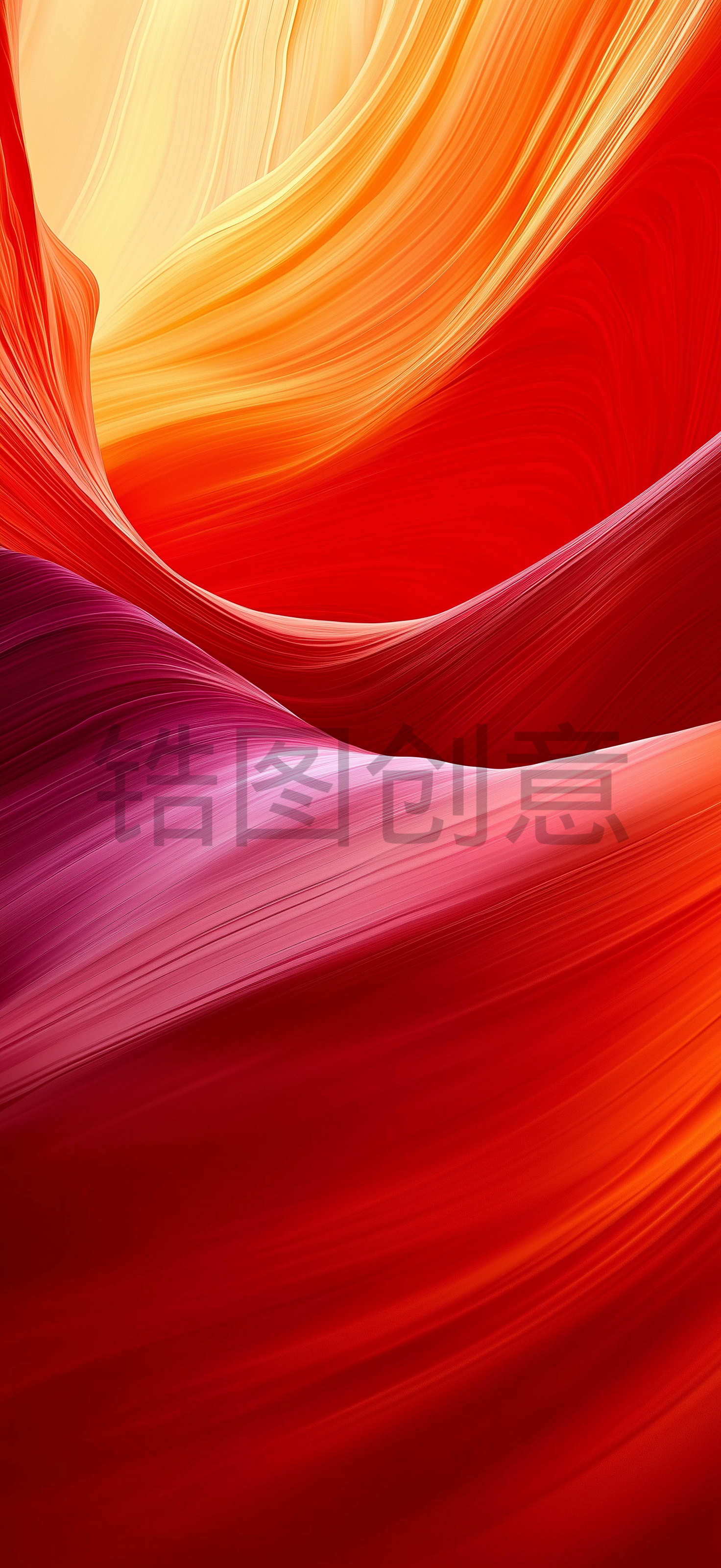 现代红色橙色渐变抽象曲线质感纹理波浪线条背景