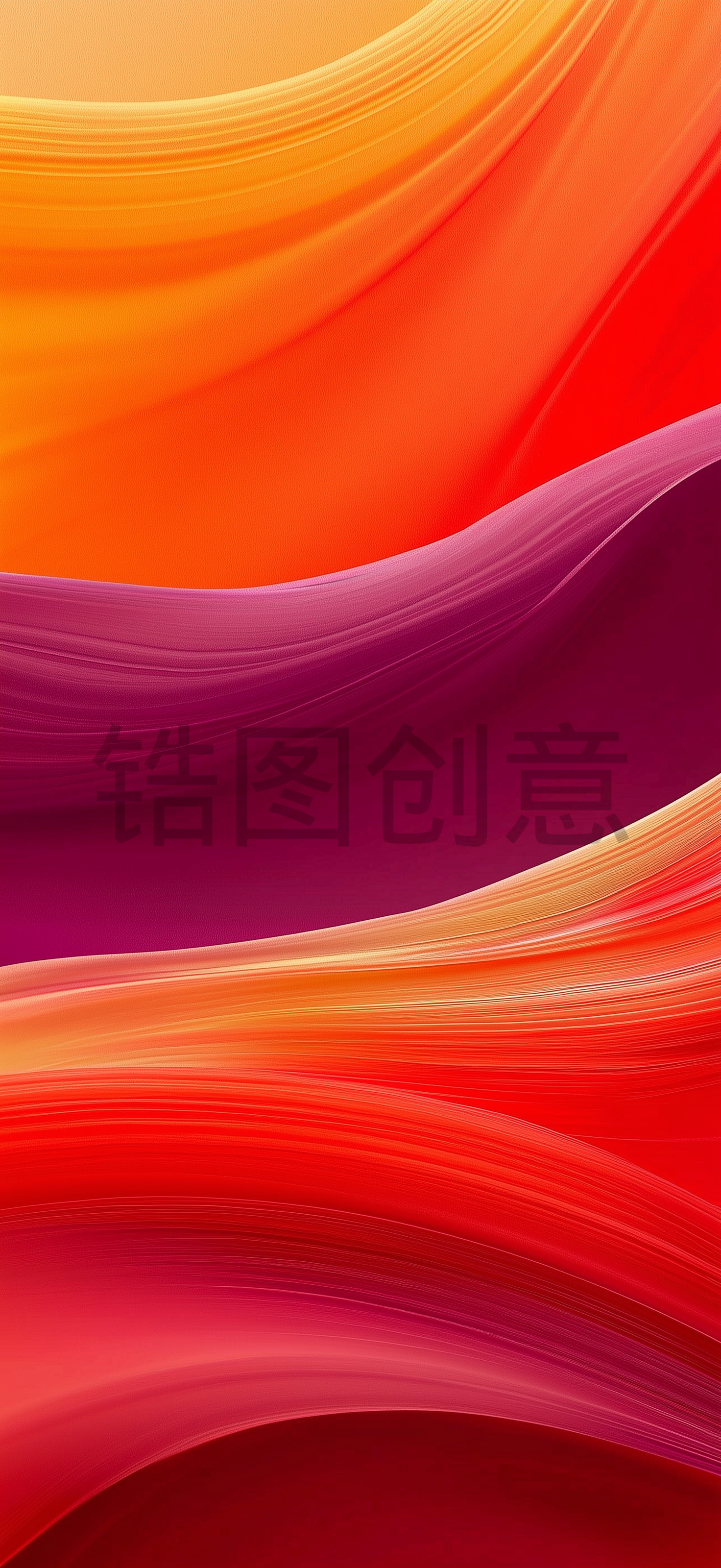 现代红色橙色渐变抽象曲线质感纹理波浪线条背景