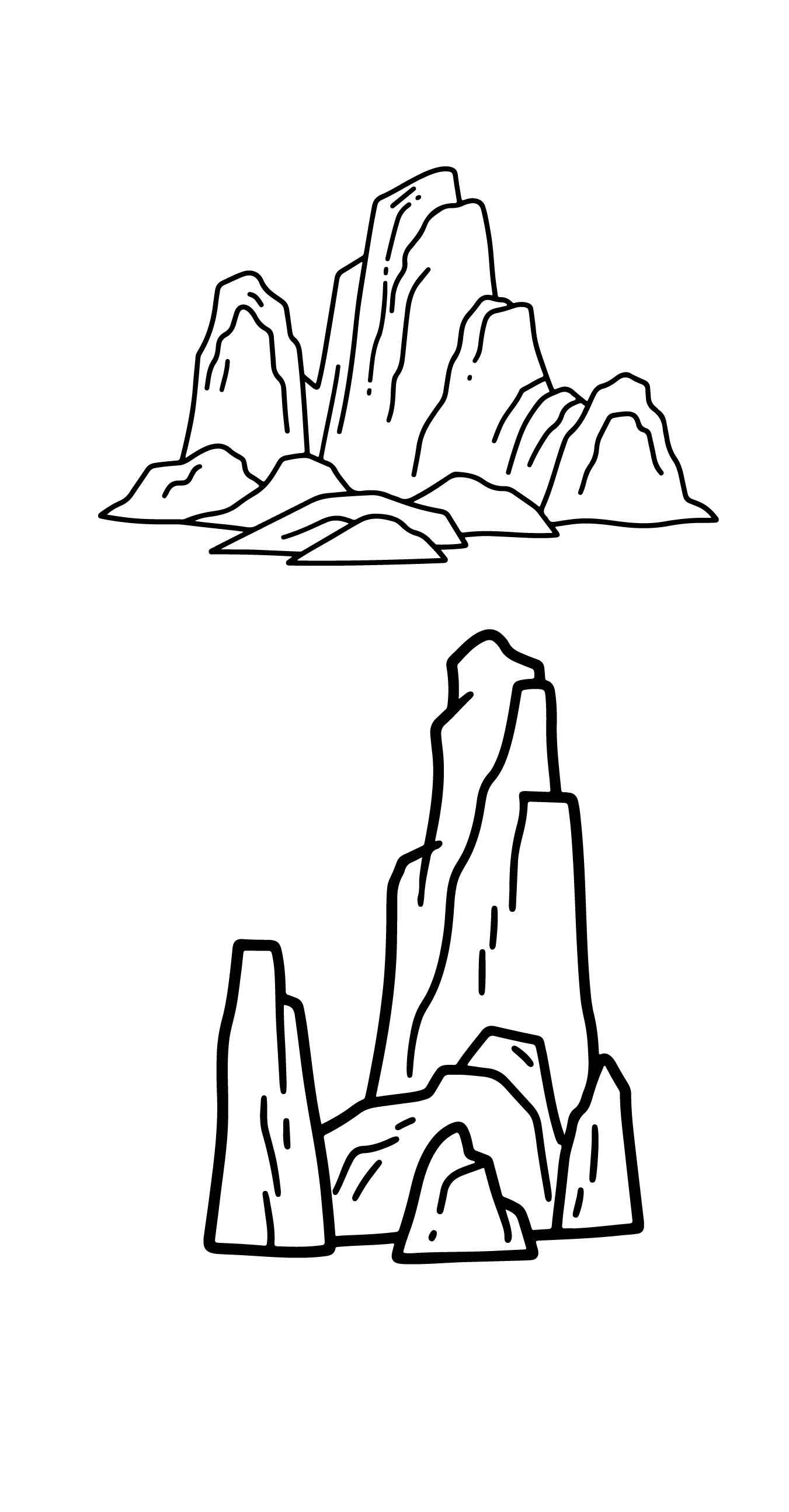 东方美学假山线稿元素