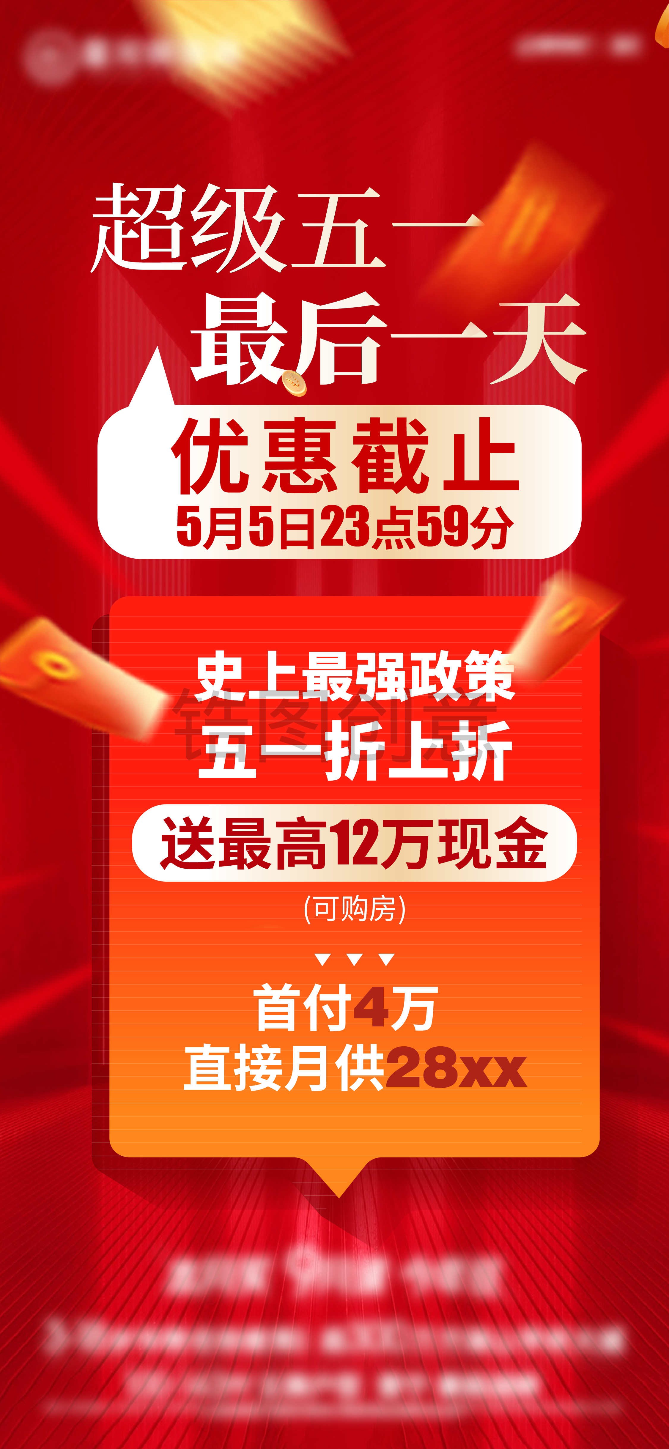 地产优惠折扣活动海报