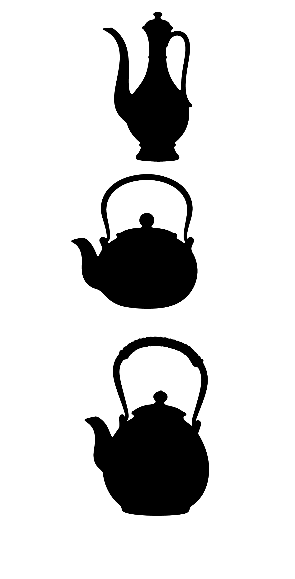 东方文化茶壶剪影元素