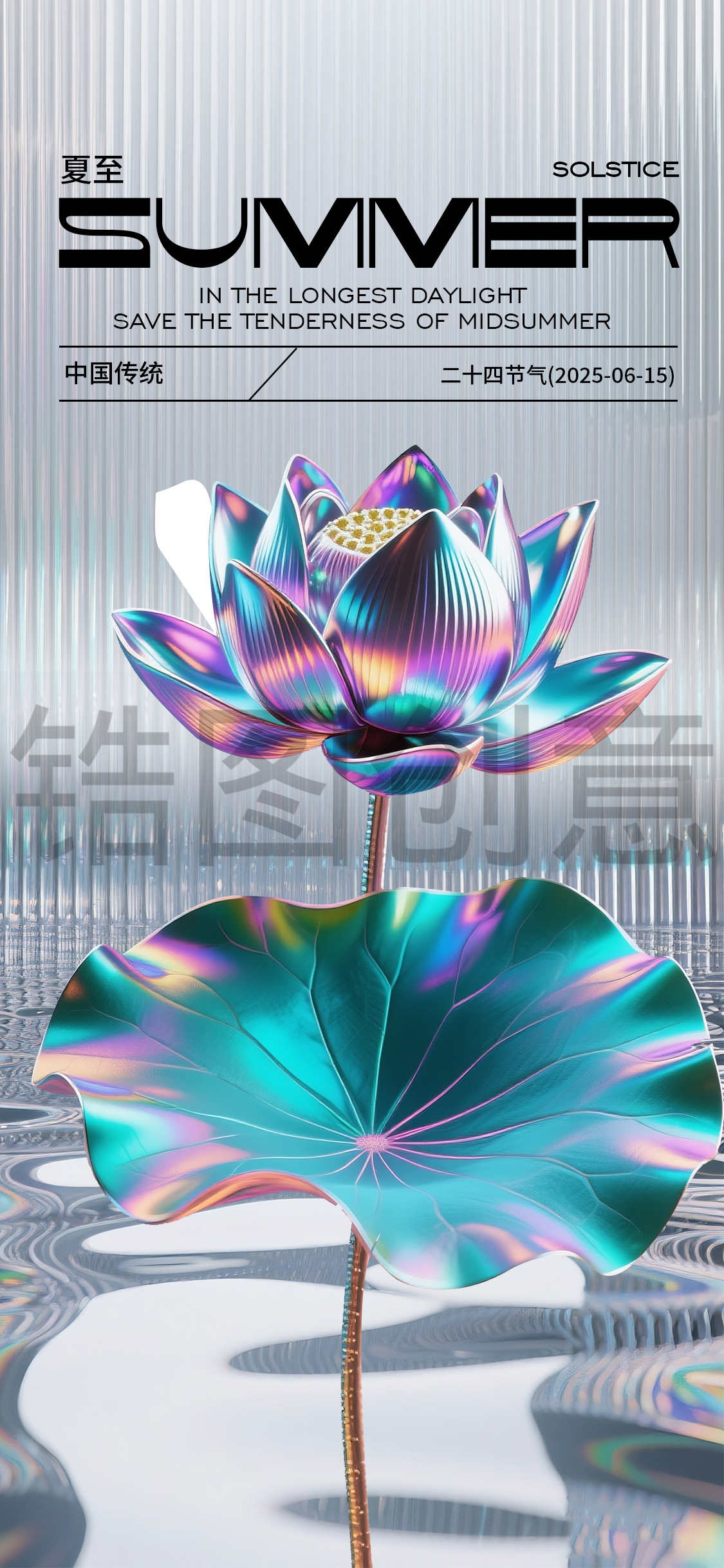 酸性节气夏至立夏大暑海报