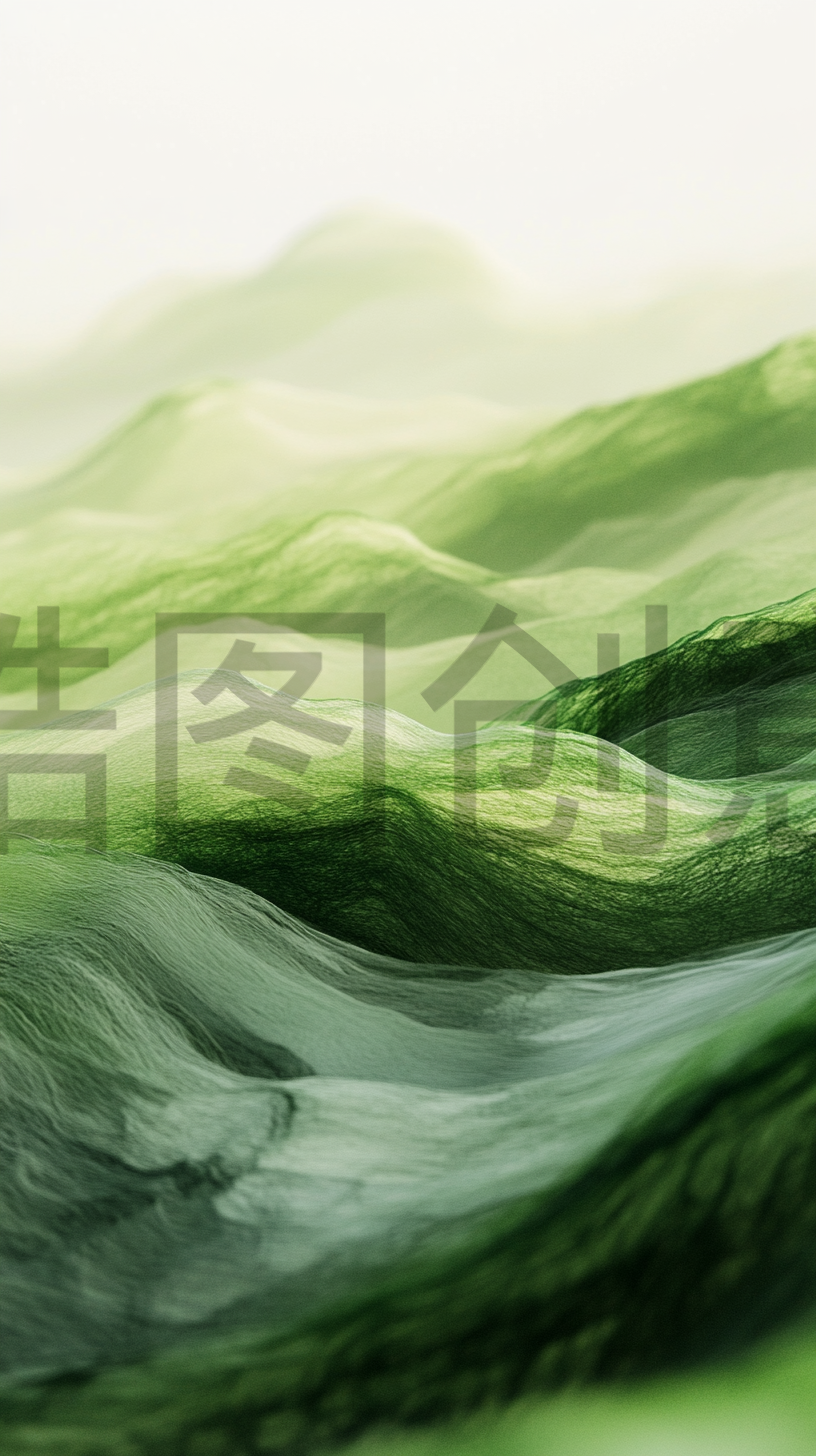 绿色  自然 曲线 抽象 质感背景