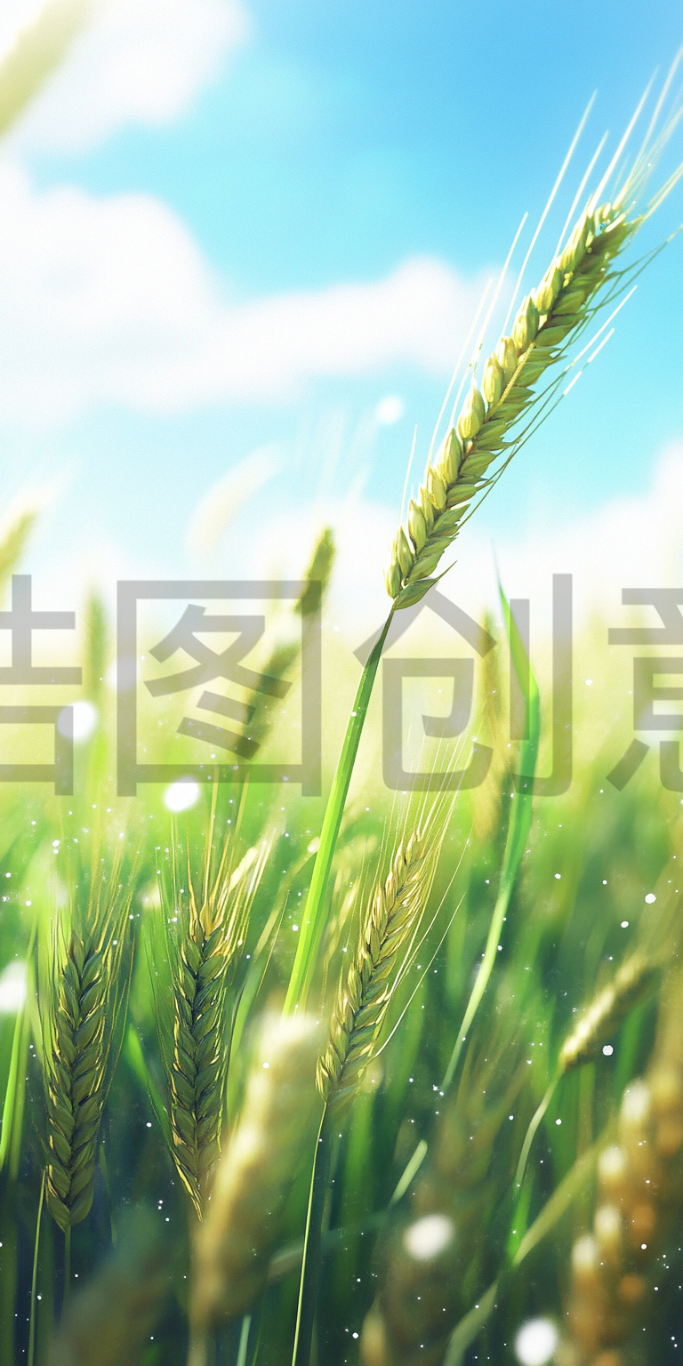 绿色田园麦田麦穗麦子风景