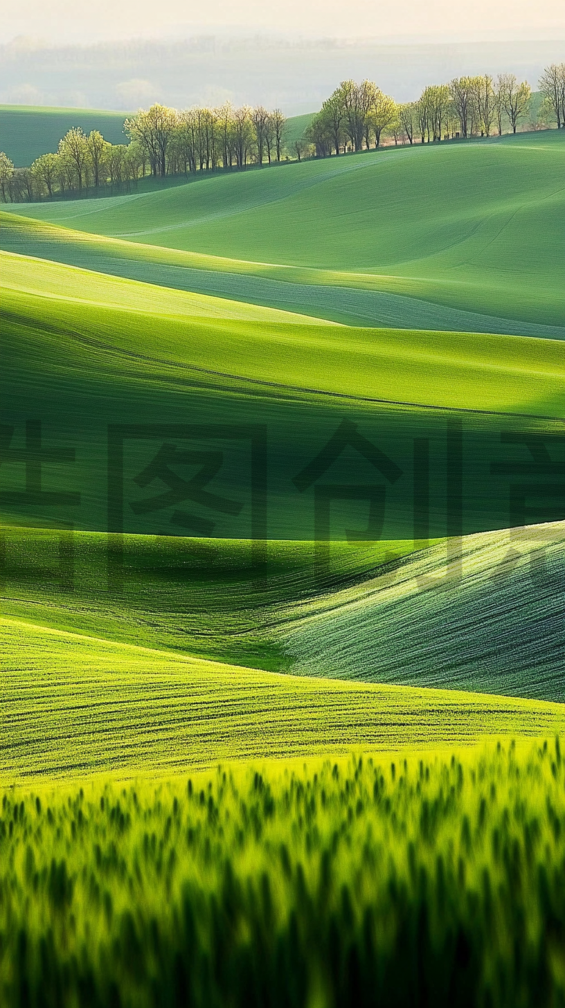 绿色起伏的绿草绿地山野风景素材