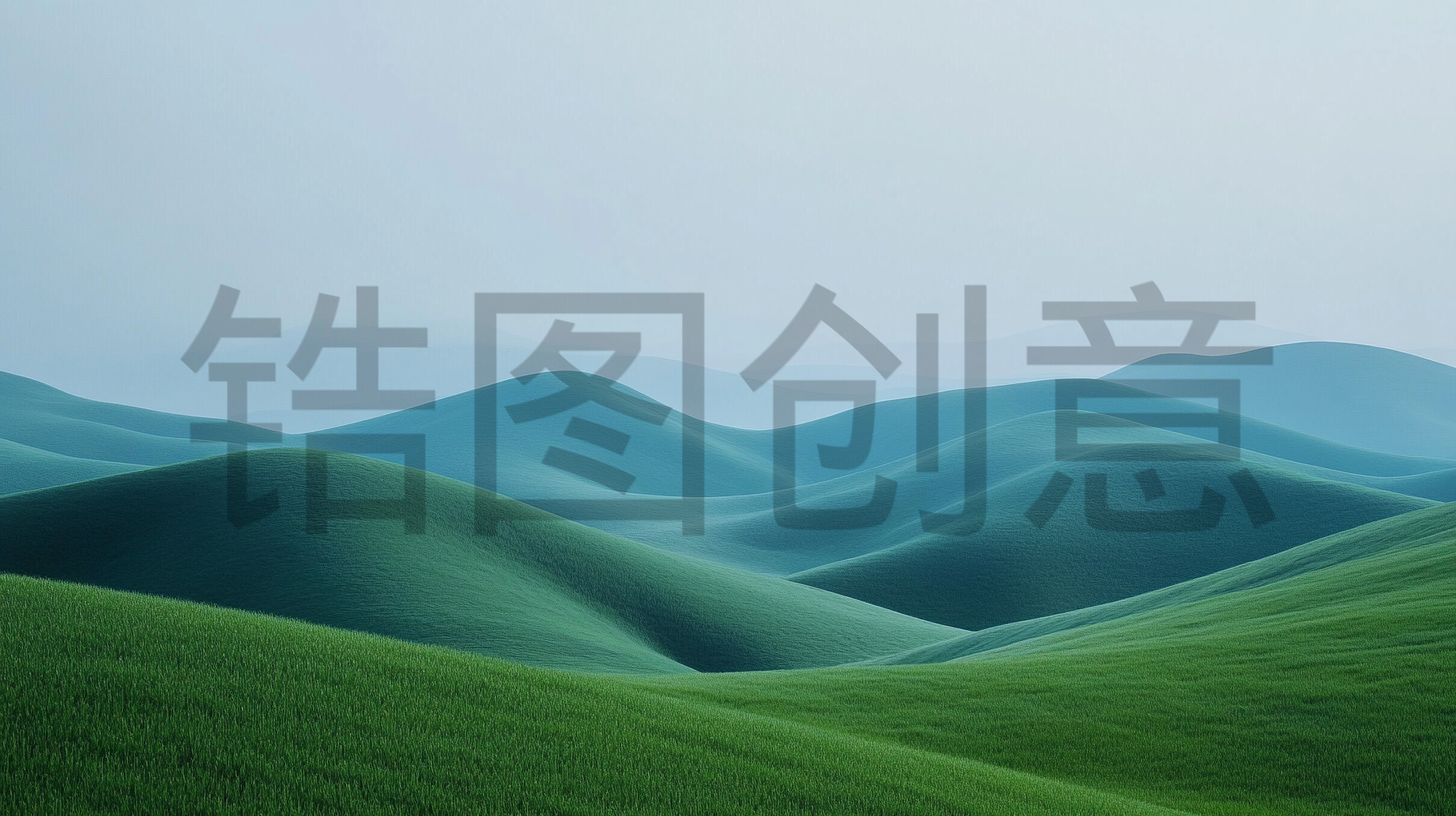 起伏的山野，清新，绿草，春天背景