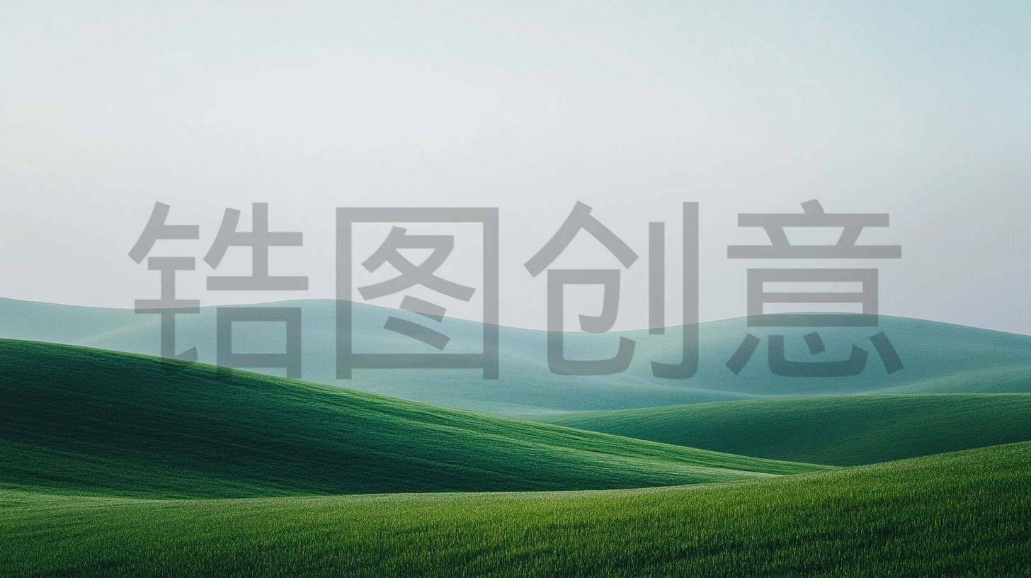春天起伏的绿草绿地山野