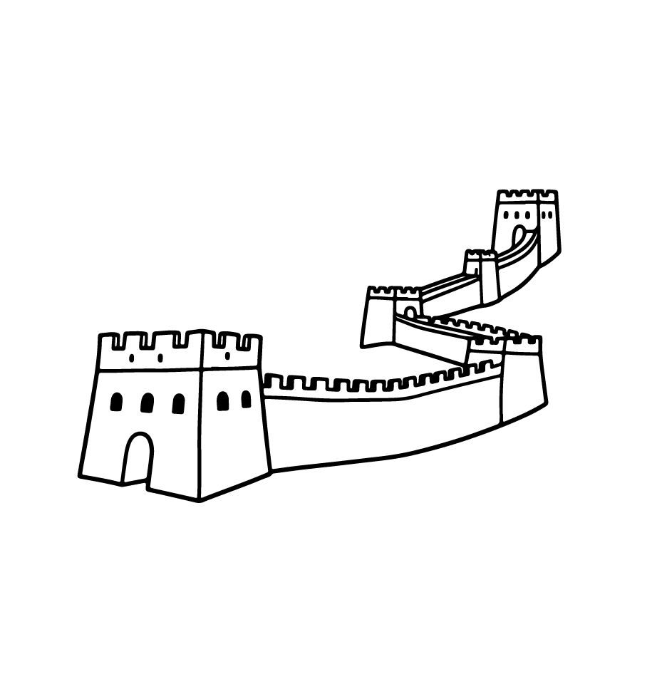 长城线稿元素