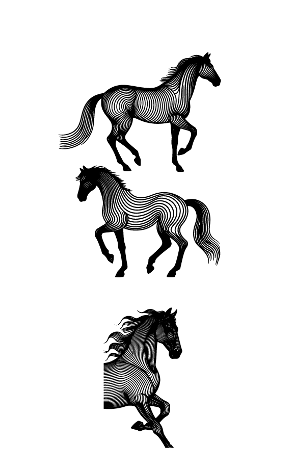 线条骏马元素