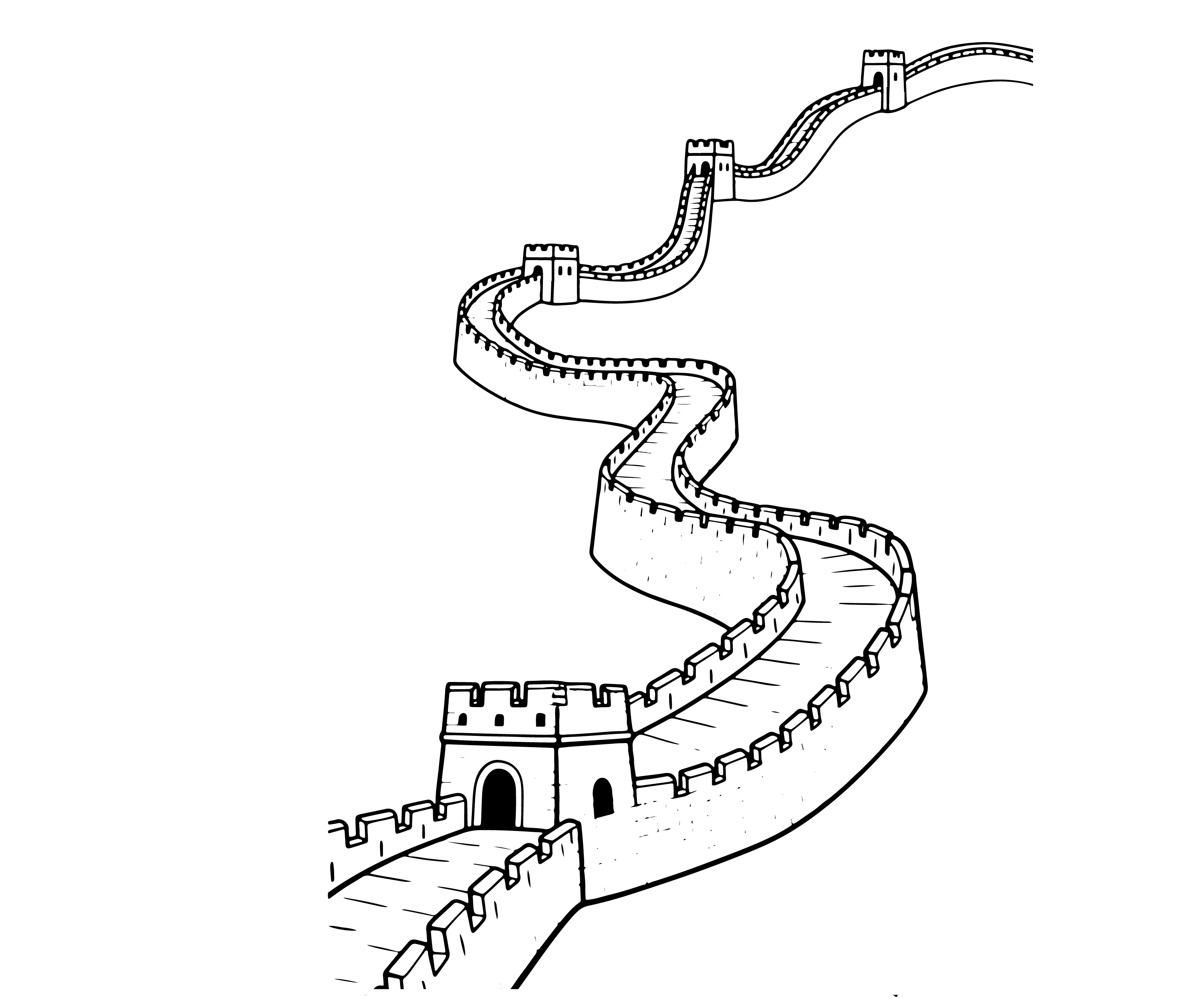 中国长城线稿元素