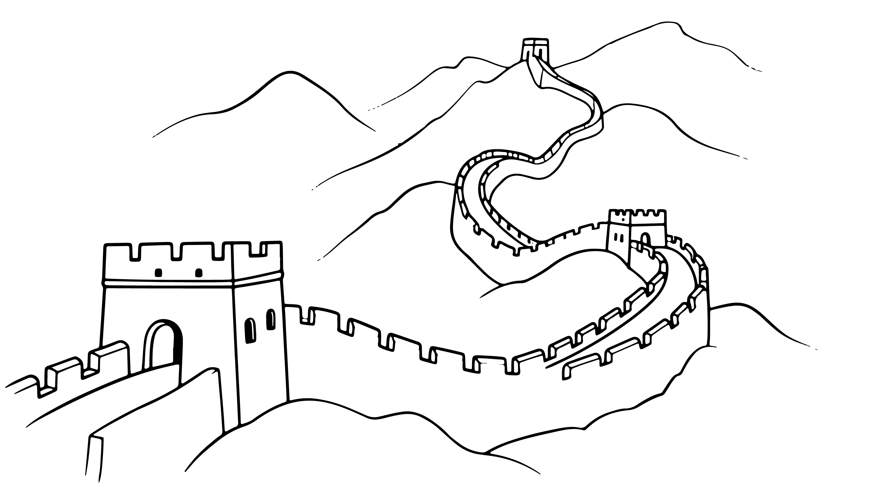 中国长城线稿元素