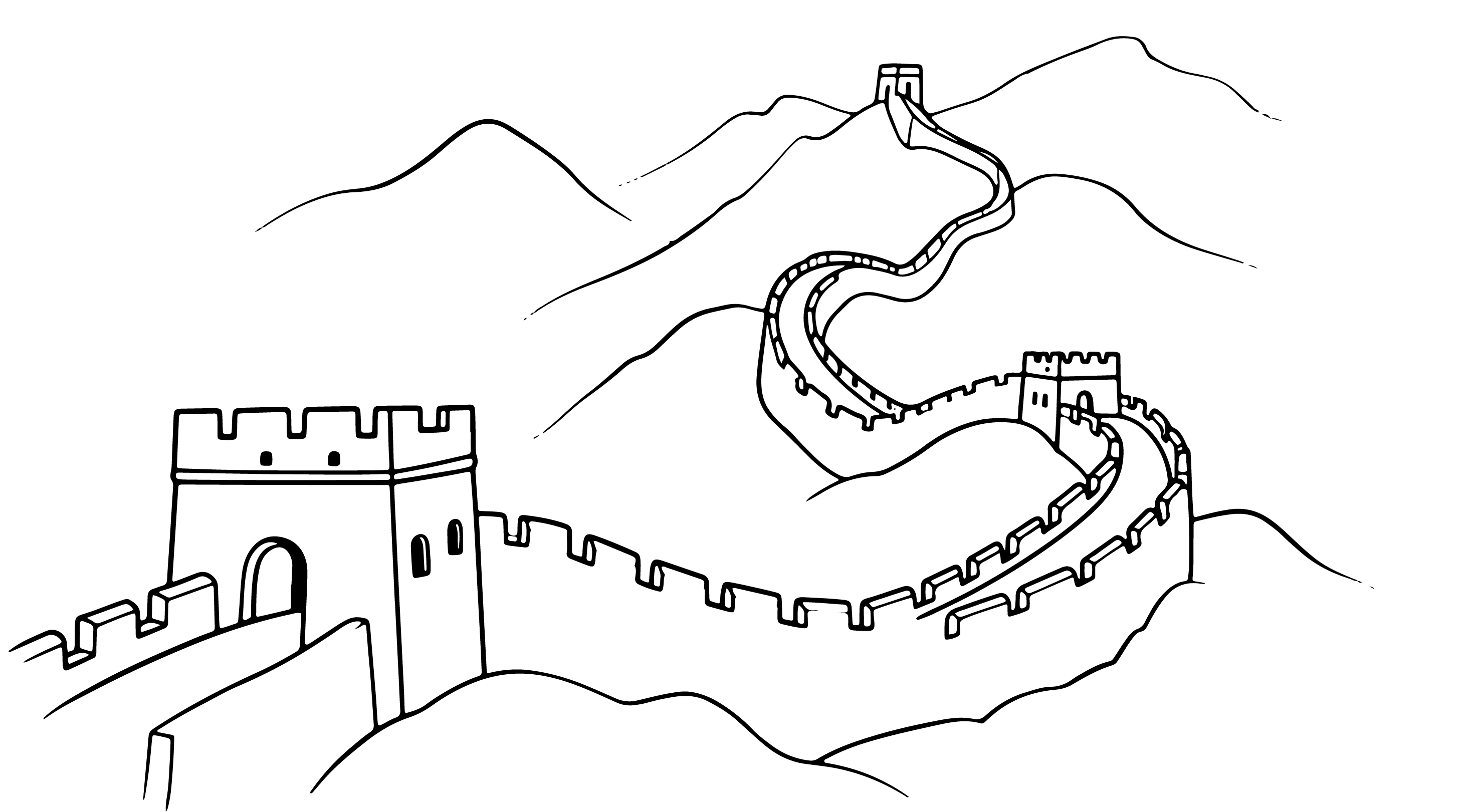 中国长城线稿元素