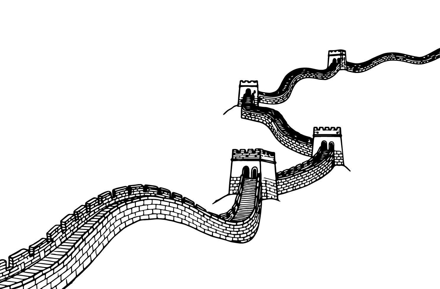 中国长城线稿元素
