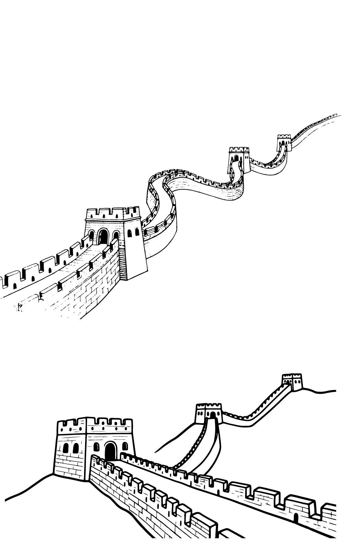 中国长城线稿元素