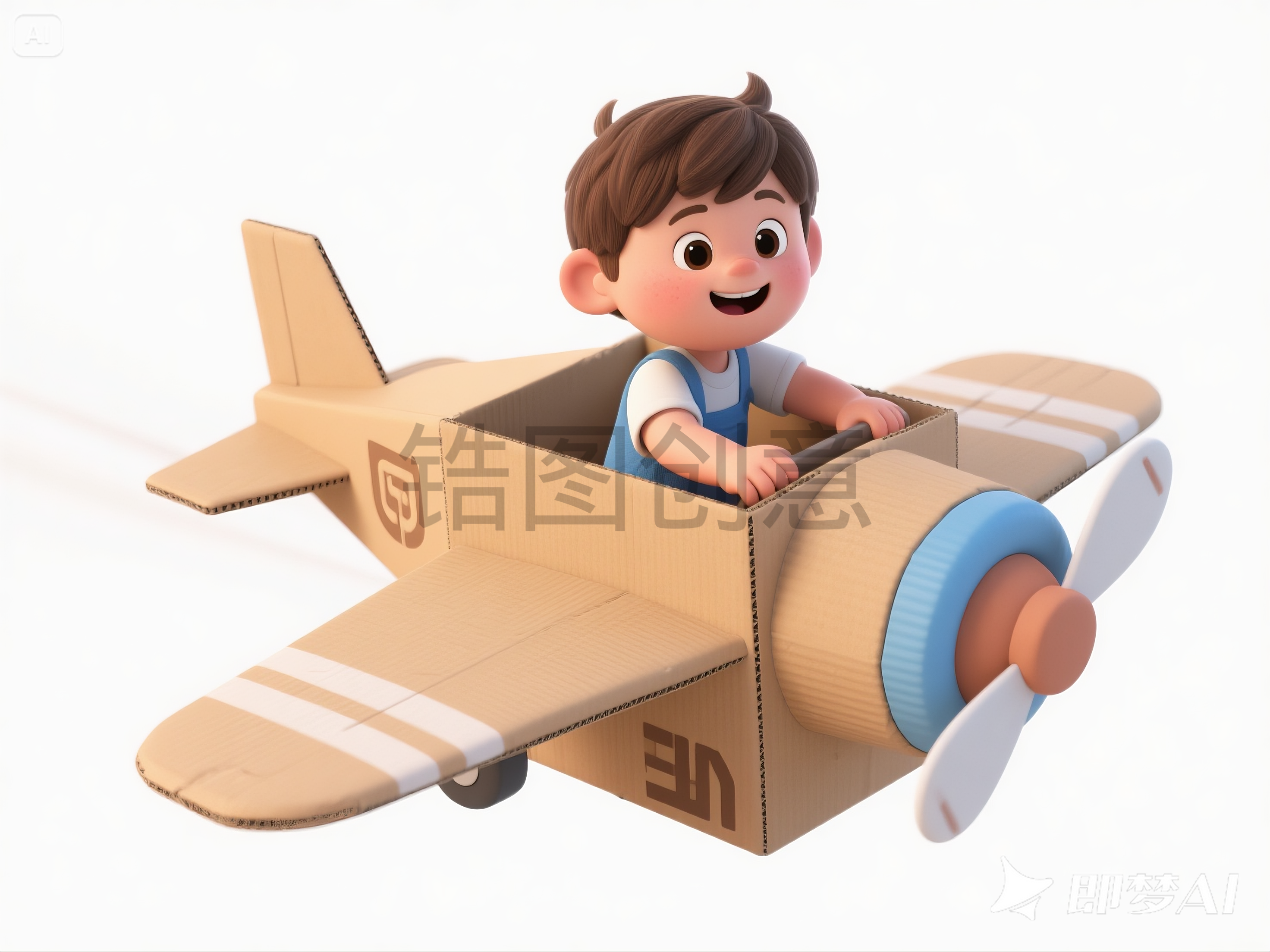 纸飞机上的儿童卡通元素