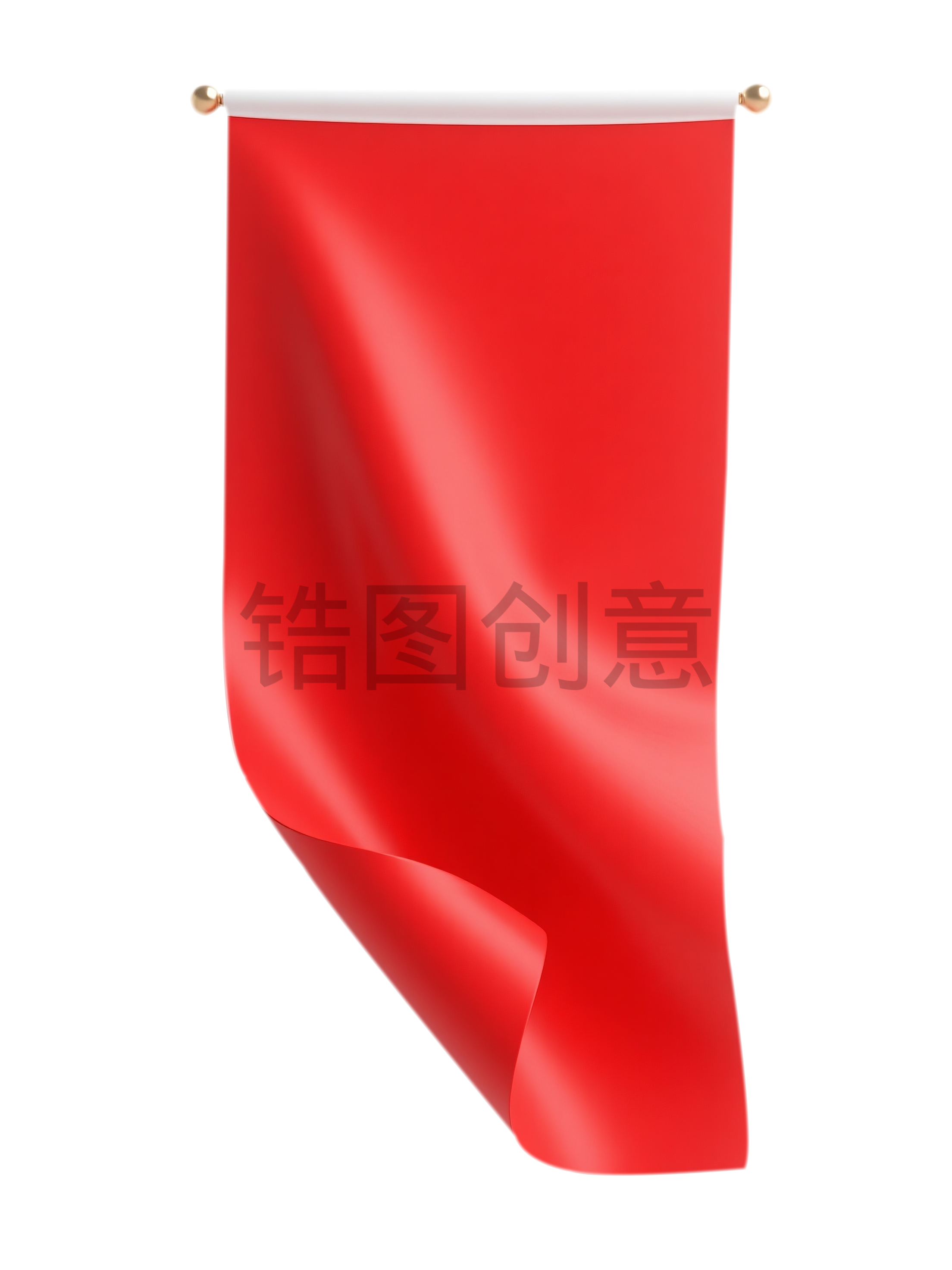 装饰通用3D红色旗帜元素素材