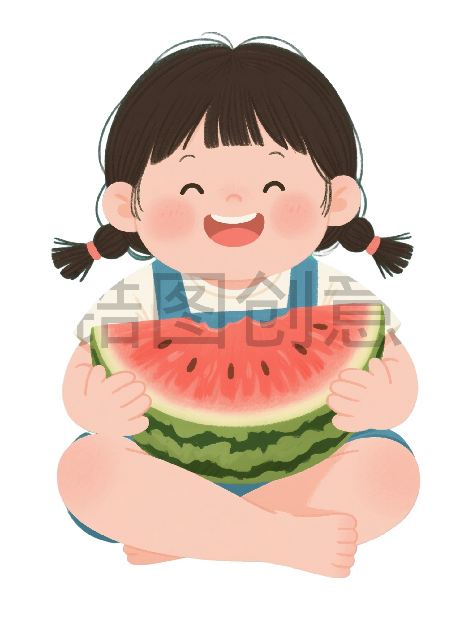 西瓜的小女孩子元素