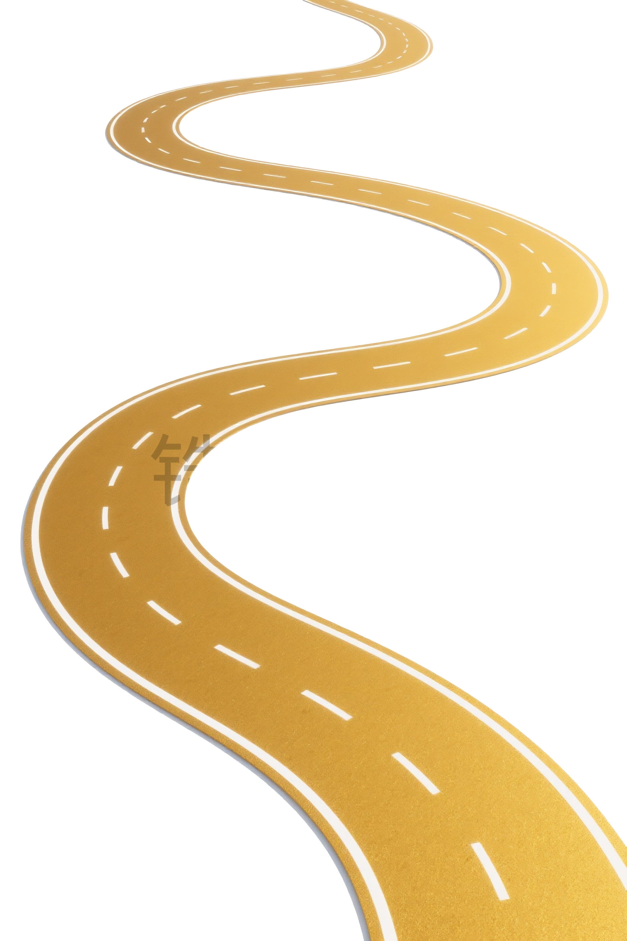 金色蜿蜒道路元素