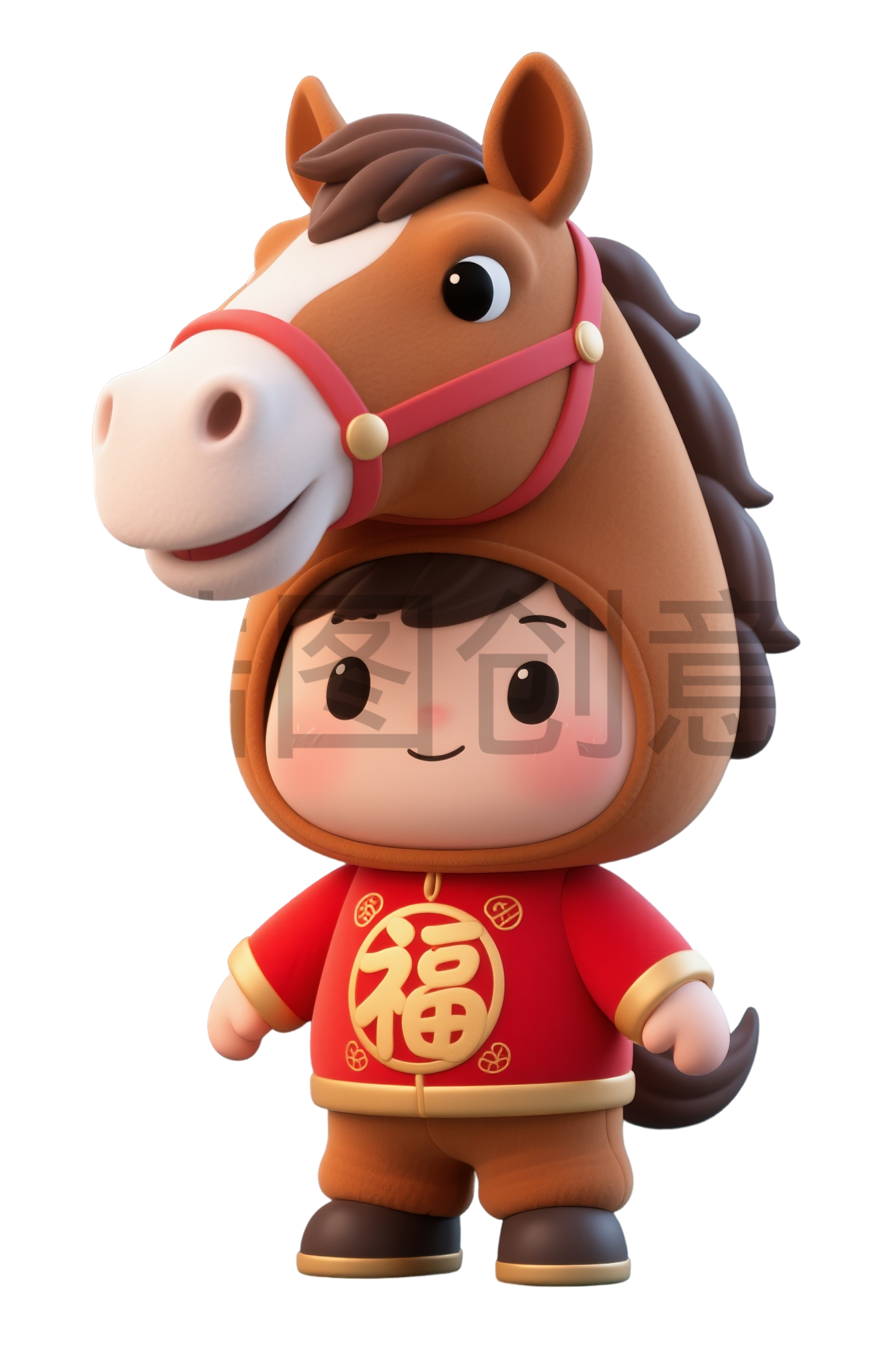 卡通马年新年IP形象PNG素材