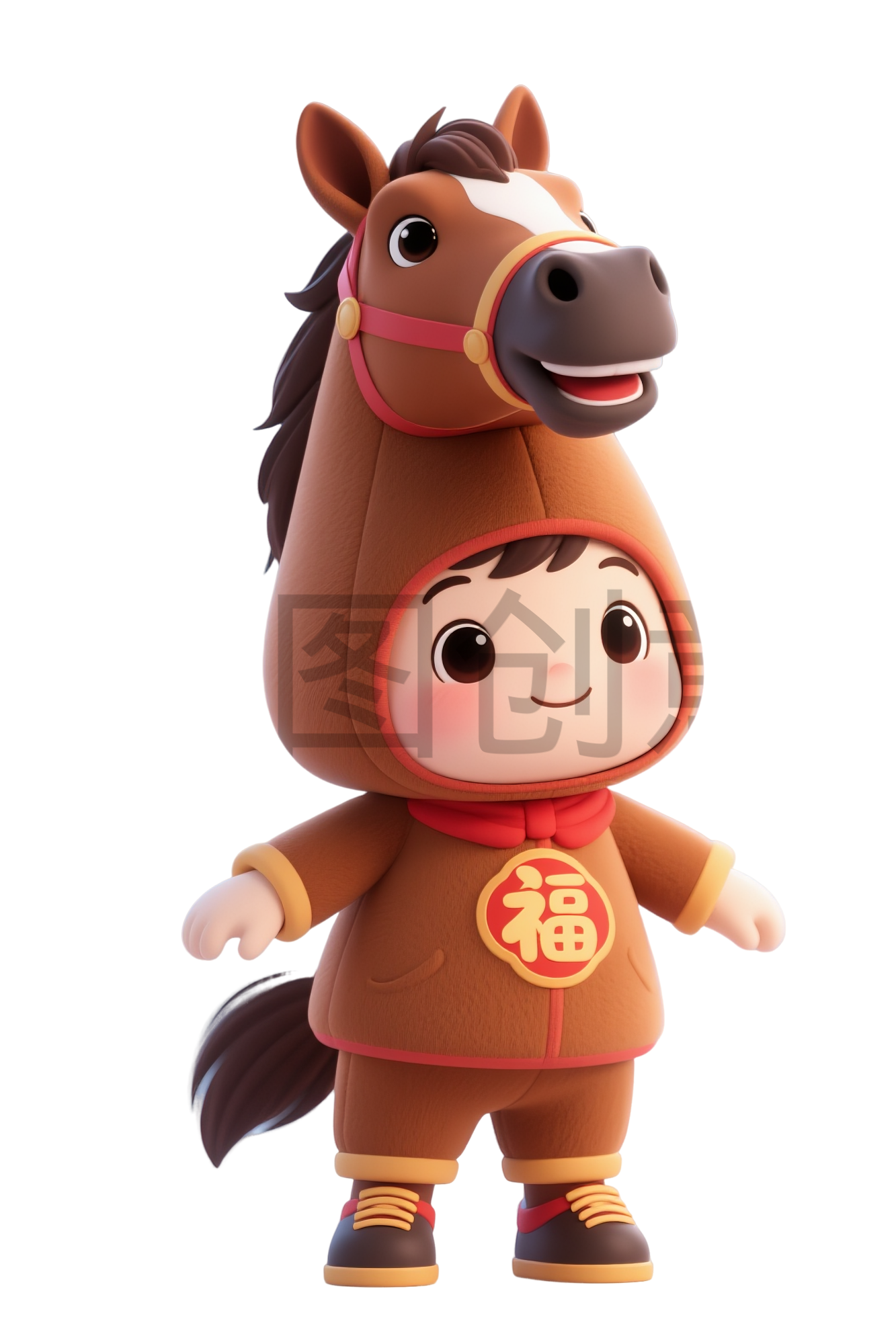 卡通马年新年IP形象PNG素材