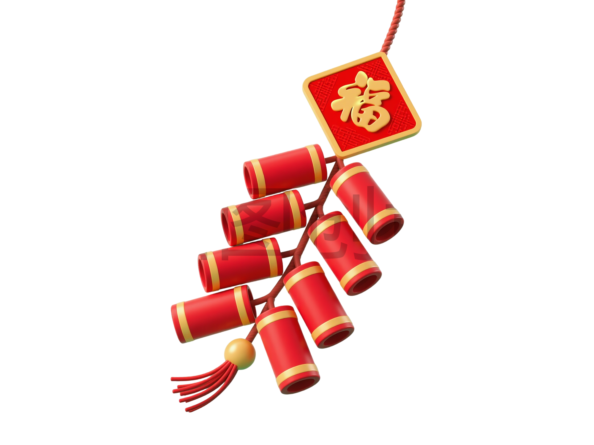 3d新年新春鞭炮元素