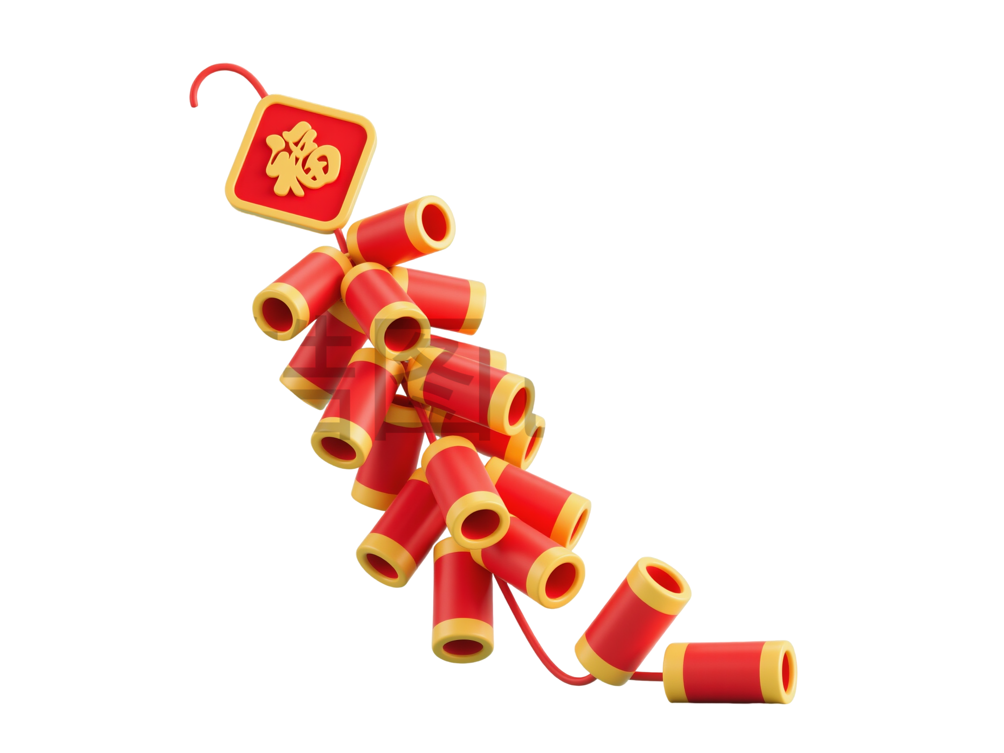 3d新年新春鞭炮元素