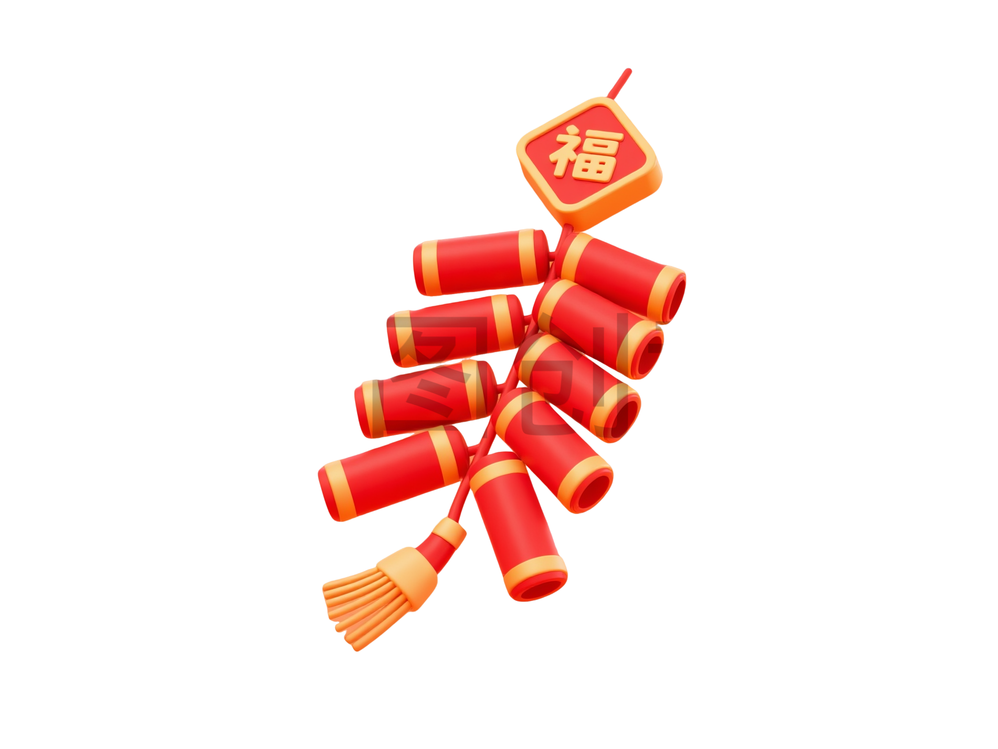 3d新年新春鞭炮元素