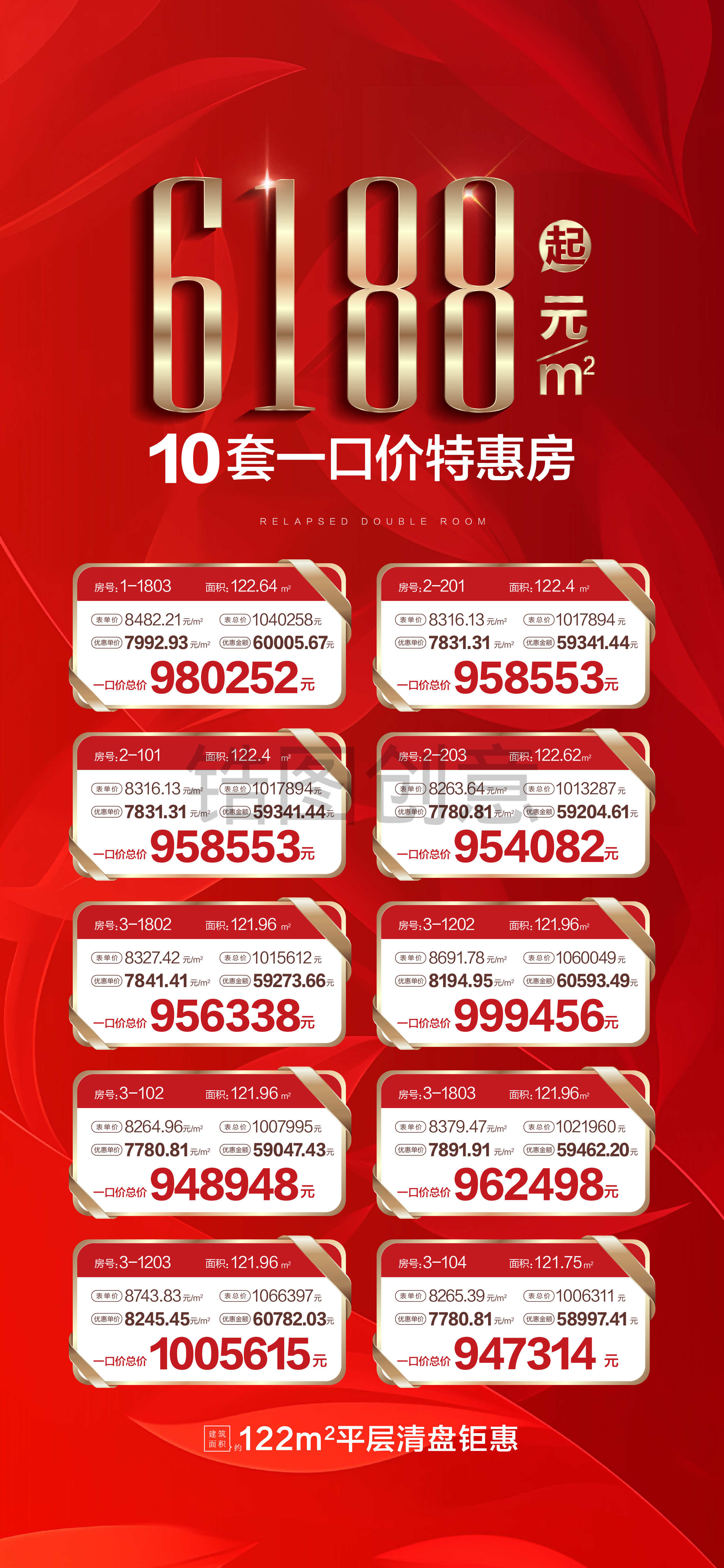 地产特价房源价格表海报单图
