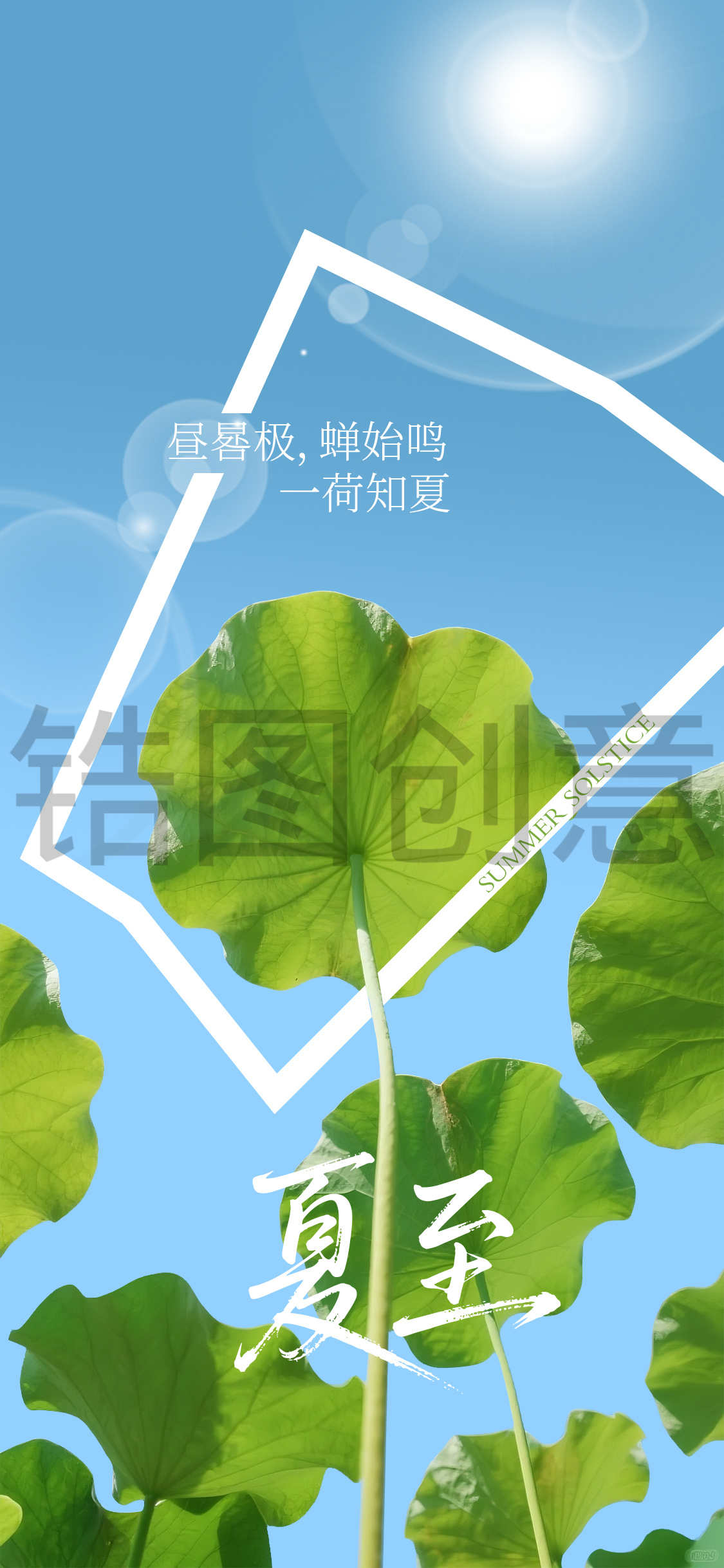 夏至大暑小暑节气创意清新海报