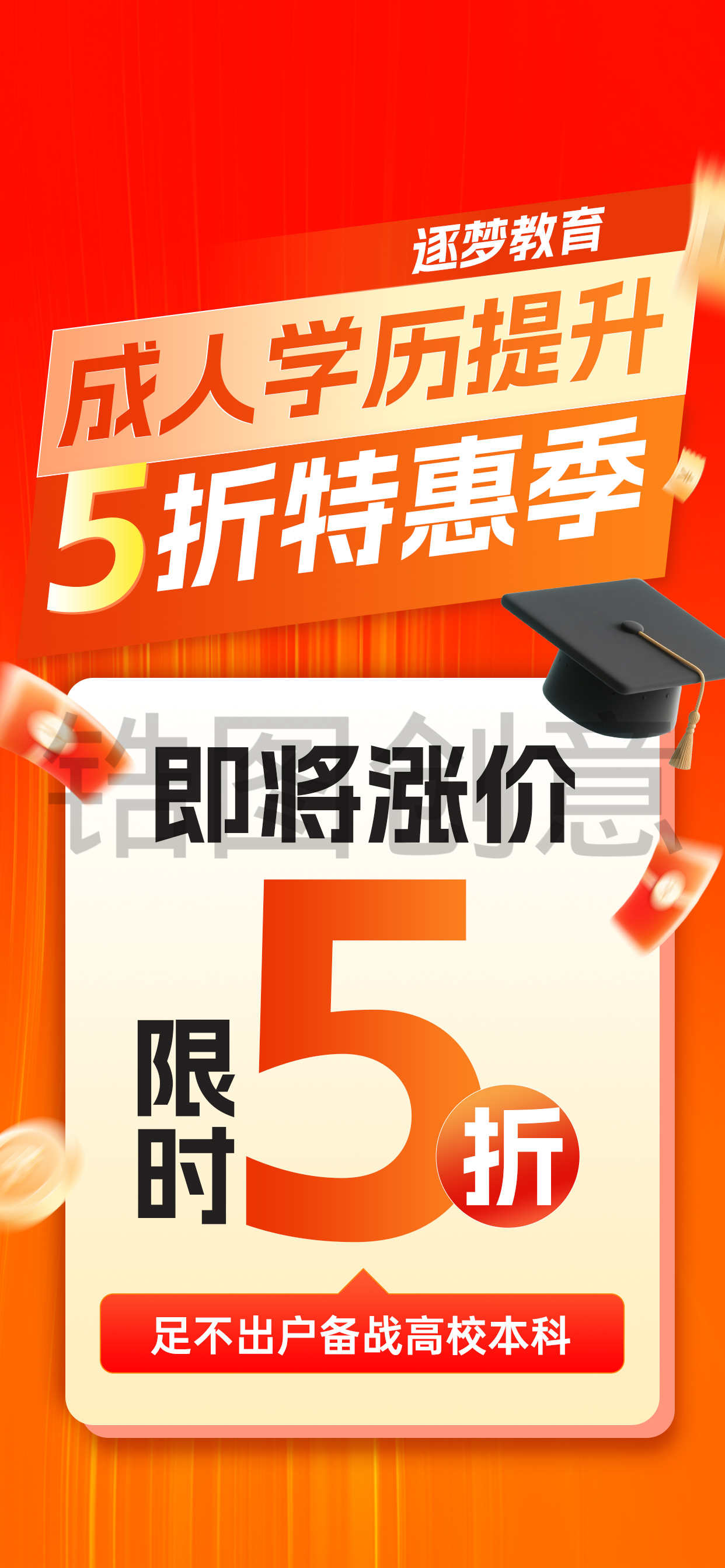 学历提升教育培训课程营销促销宣传大字报海报