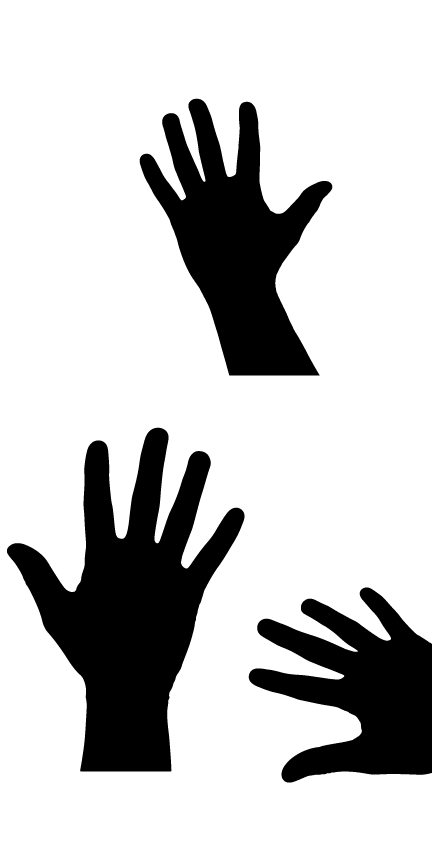 手掌巴掌剪影元素